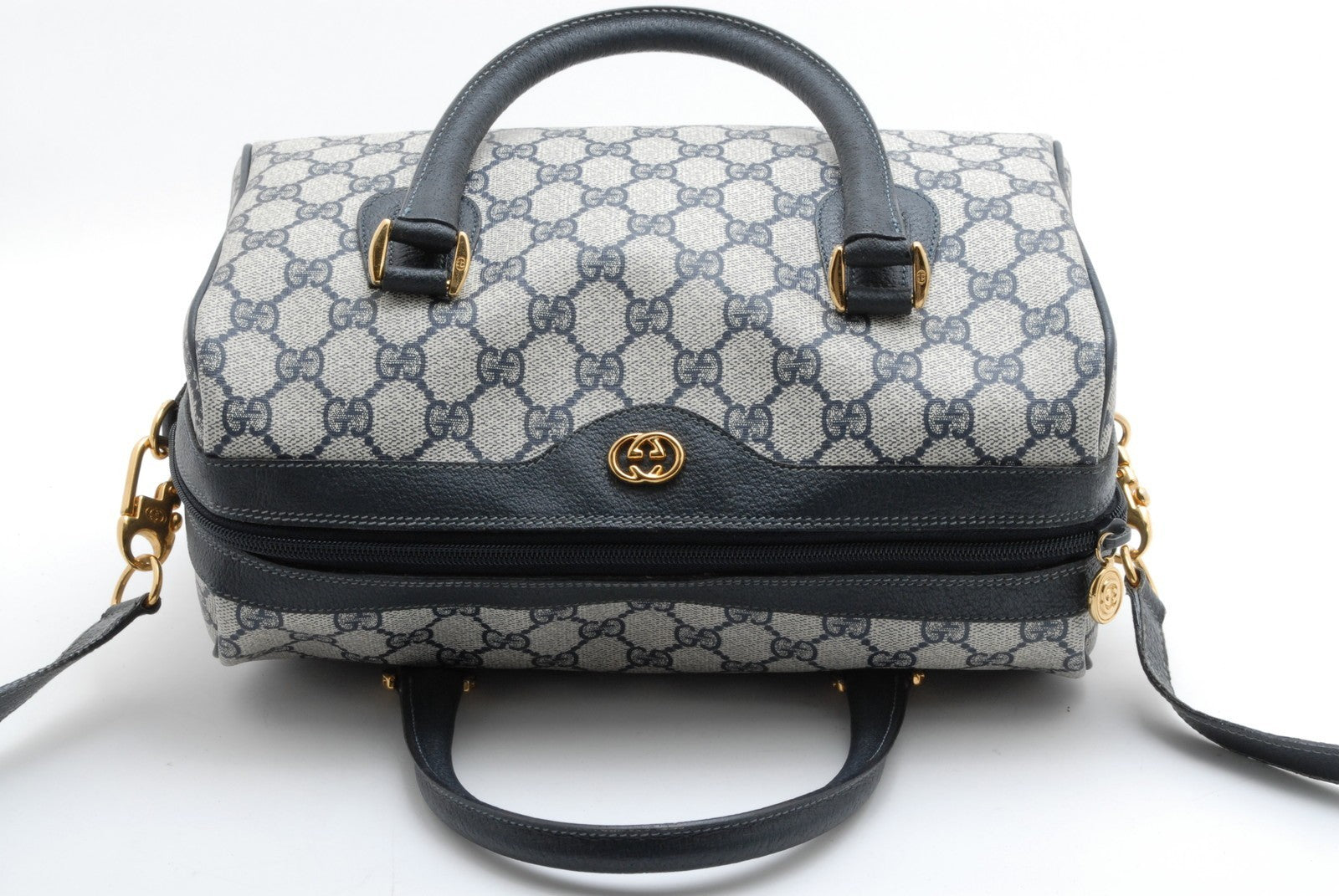 Gucci GG Supreme Boston Bag - Navy, PVC Leather