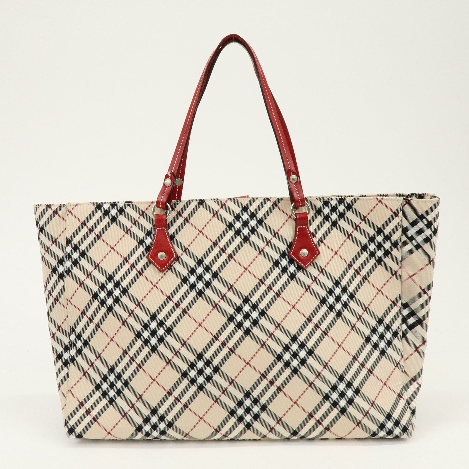 Burberry Blue Label Nova Plaid Tote Bag - Beige, Nylon and Leather