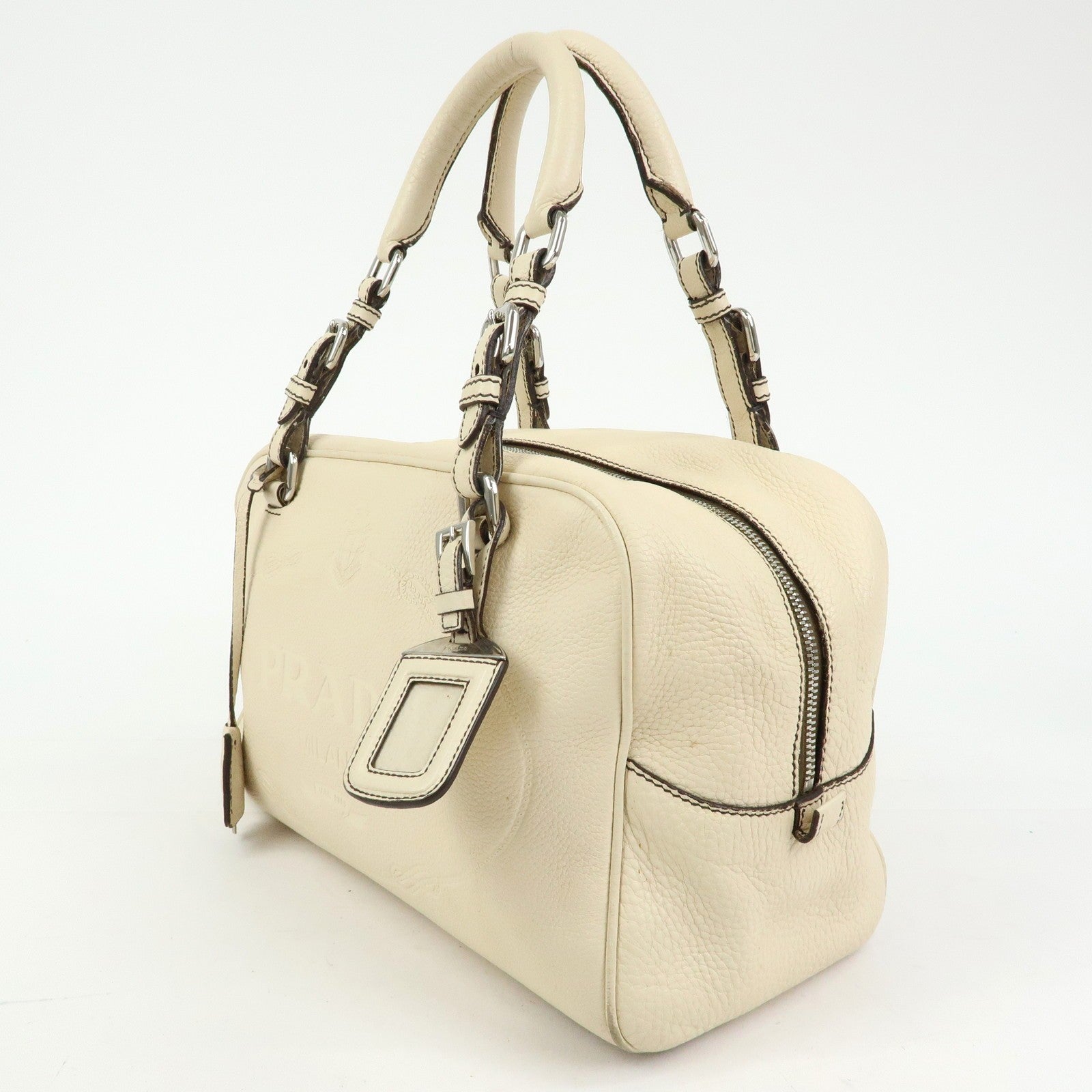 Prada Boston Bag - Ivory, Vitello Daino Leather