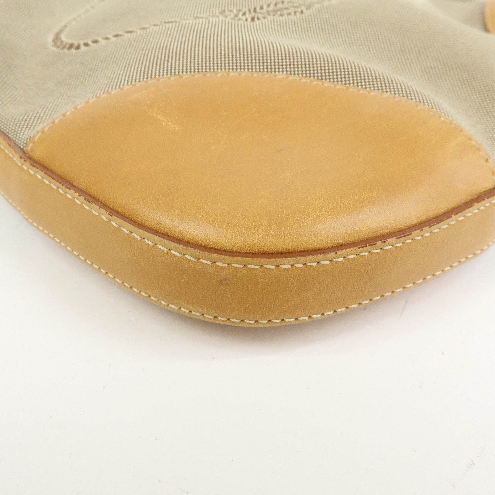 Prada Logo Jacquard Shoulder Bag - Camel, Leather