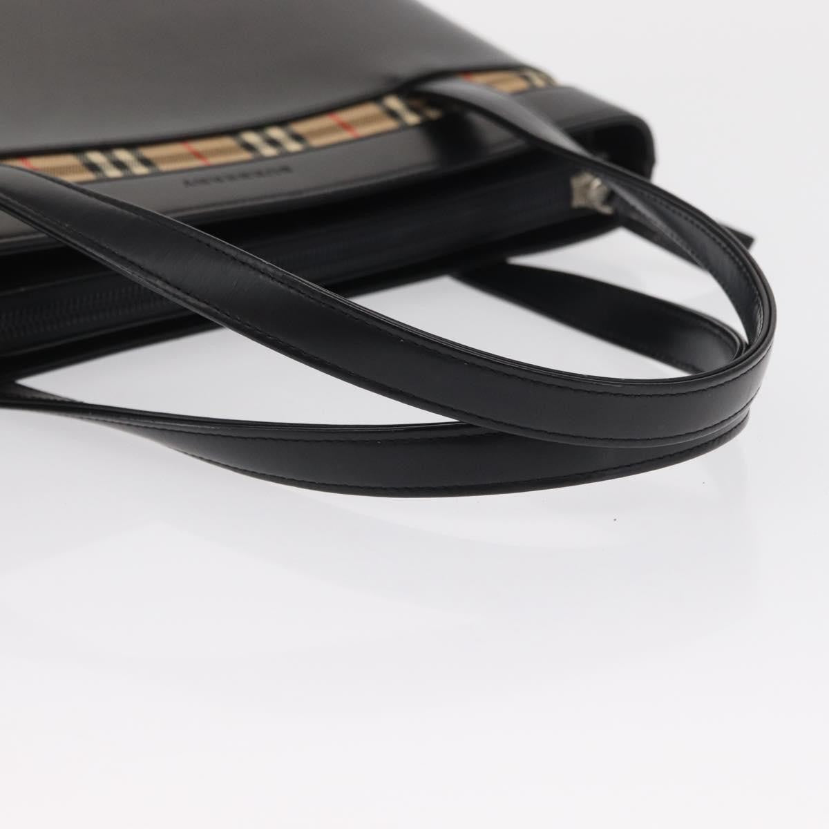 Burberry Nova Check Hand Bag - Black/Silver, Leather