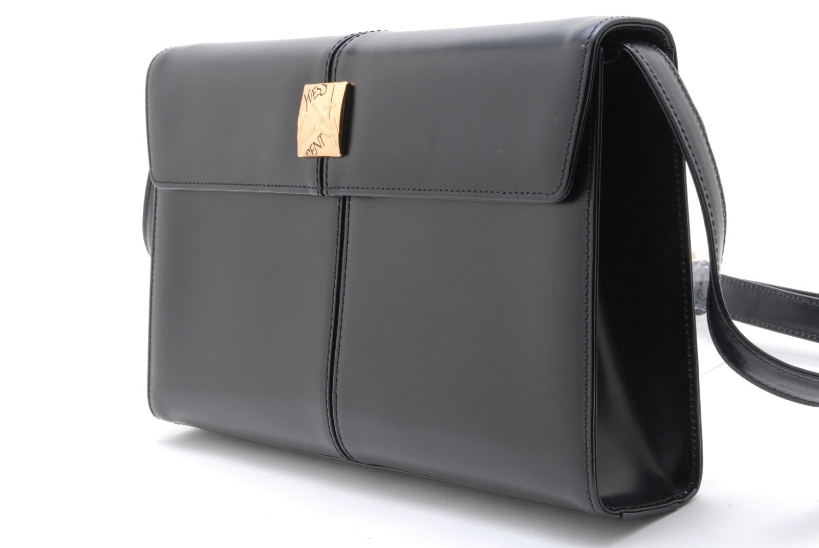 Saint Laurent Logo Shoulder Bag - Black, Leather