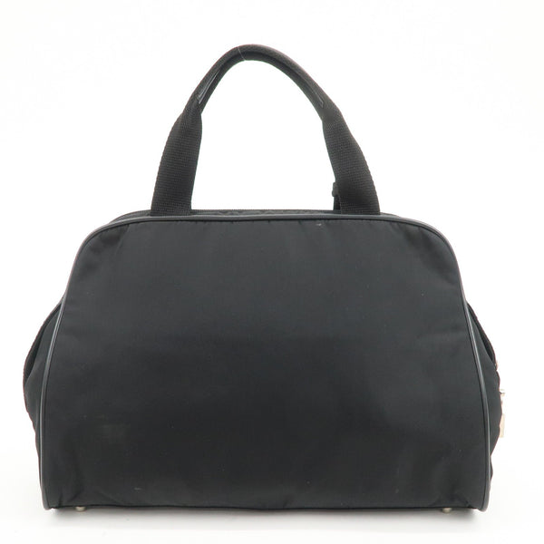 Prada Triangle Logo Hand Bag - Black, Nylon and Leather
