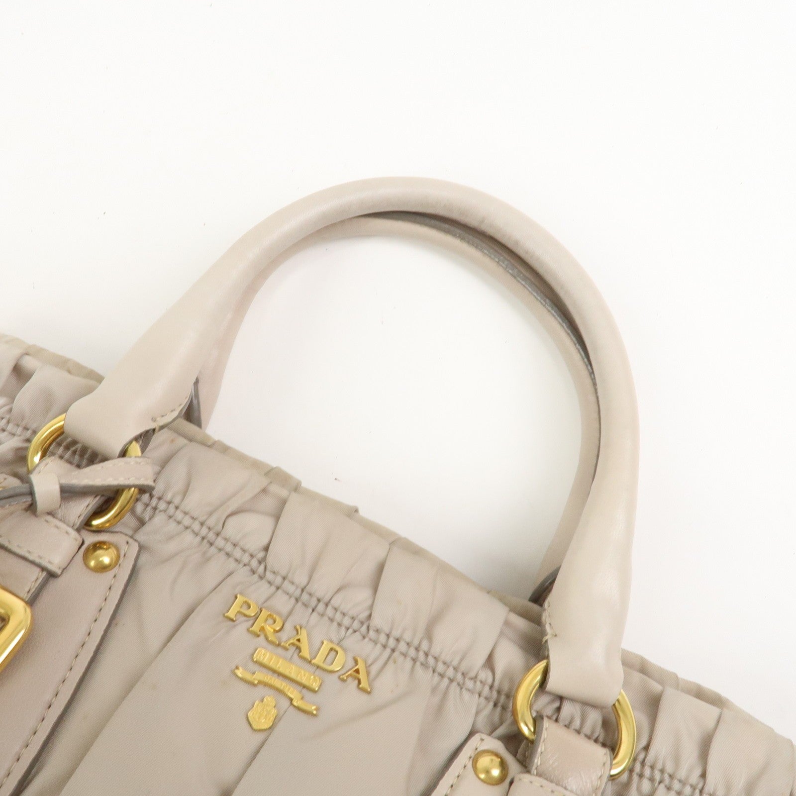 Prada Hand Bag - Gray, Nylon and Leather