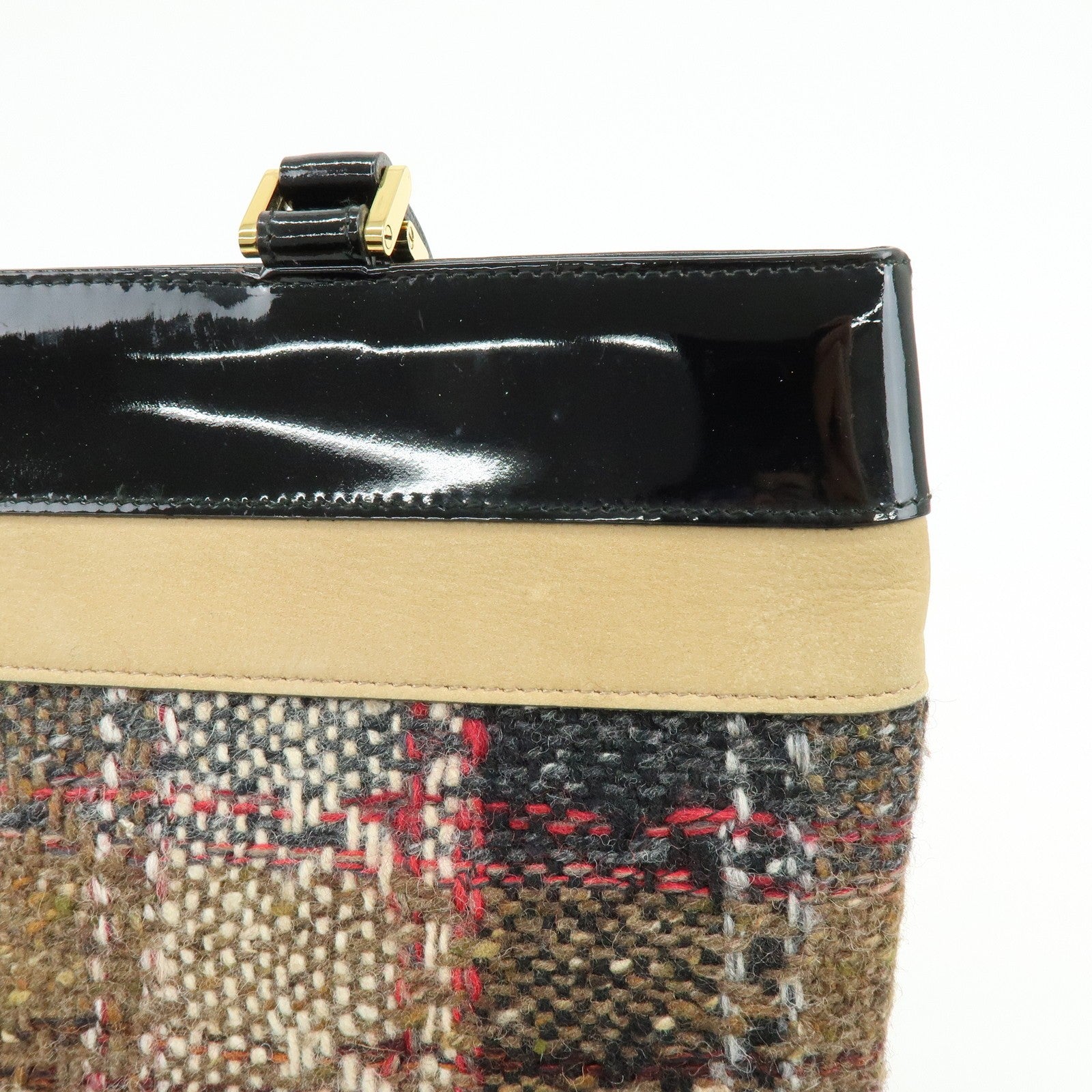 Burberry Tote Bag - Beige, Black, Tweed, Patent Leather, Suede