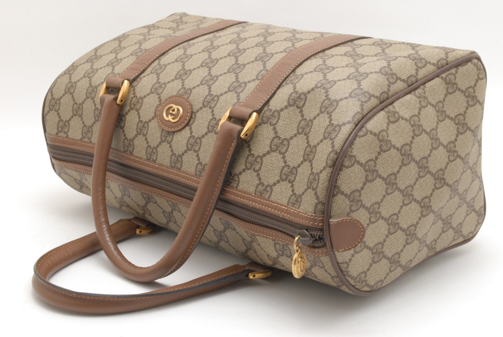 Gucci Guuci GG Supreme Hand Boston Bag - Brown, PVC Leather