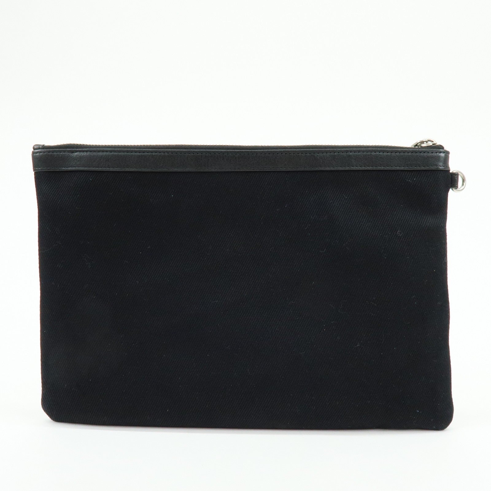 Saint Laurent Paris Clutch Bag - Black, Canvas, Leather