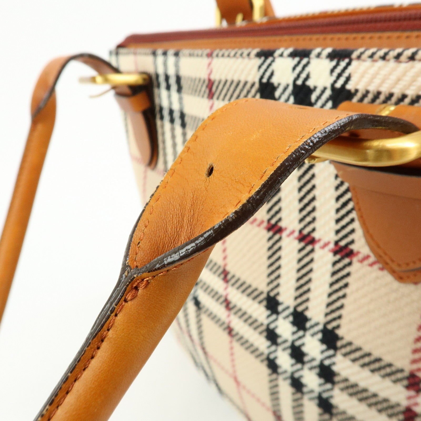 Burberry Nova Plaid Tote Bag - Beige, Canvas