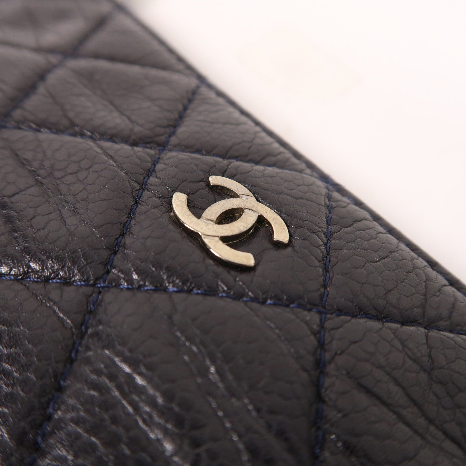 Chanel CC SHW Clutch Bag - Navy, Calfskin Leather