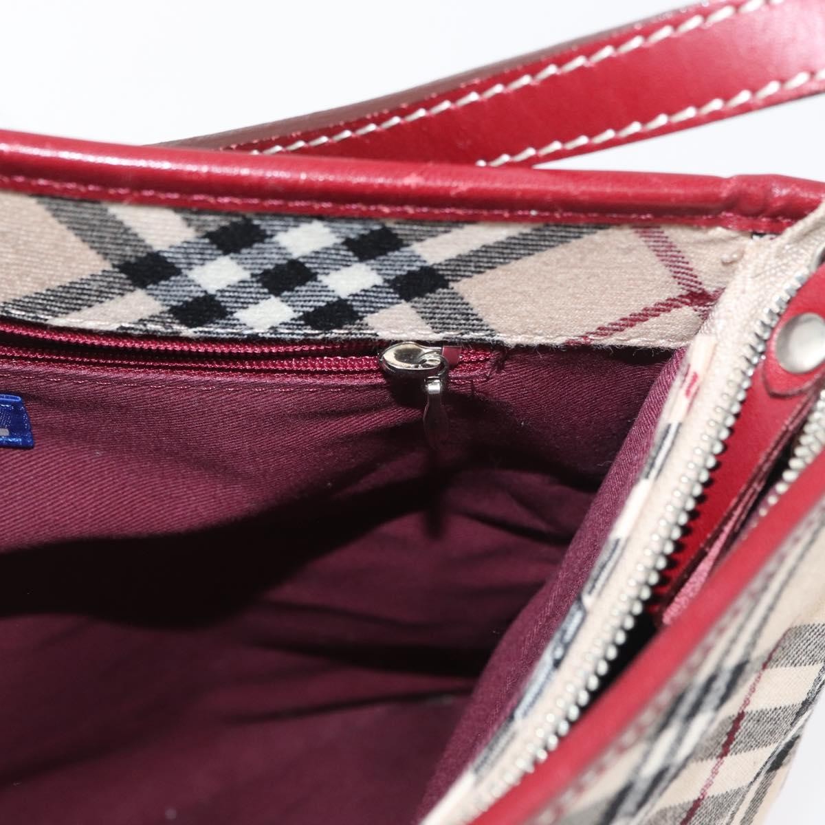 Burberry Nova Check Blue Label Shoulder Bag - Beige/Silver, Canvas