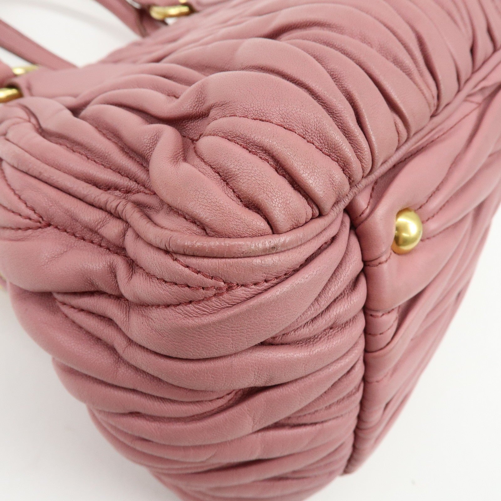 Miu Miu Matelasse 2Way Hand Bag - Pink, Nappa Leather