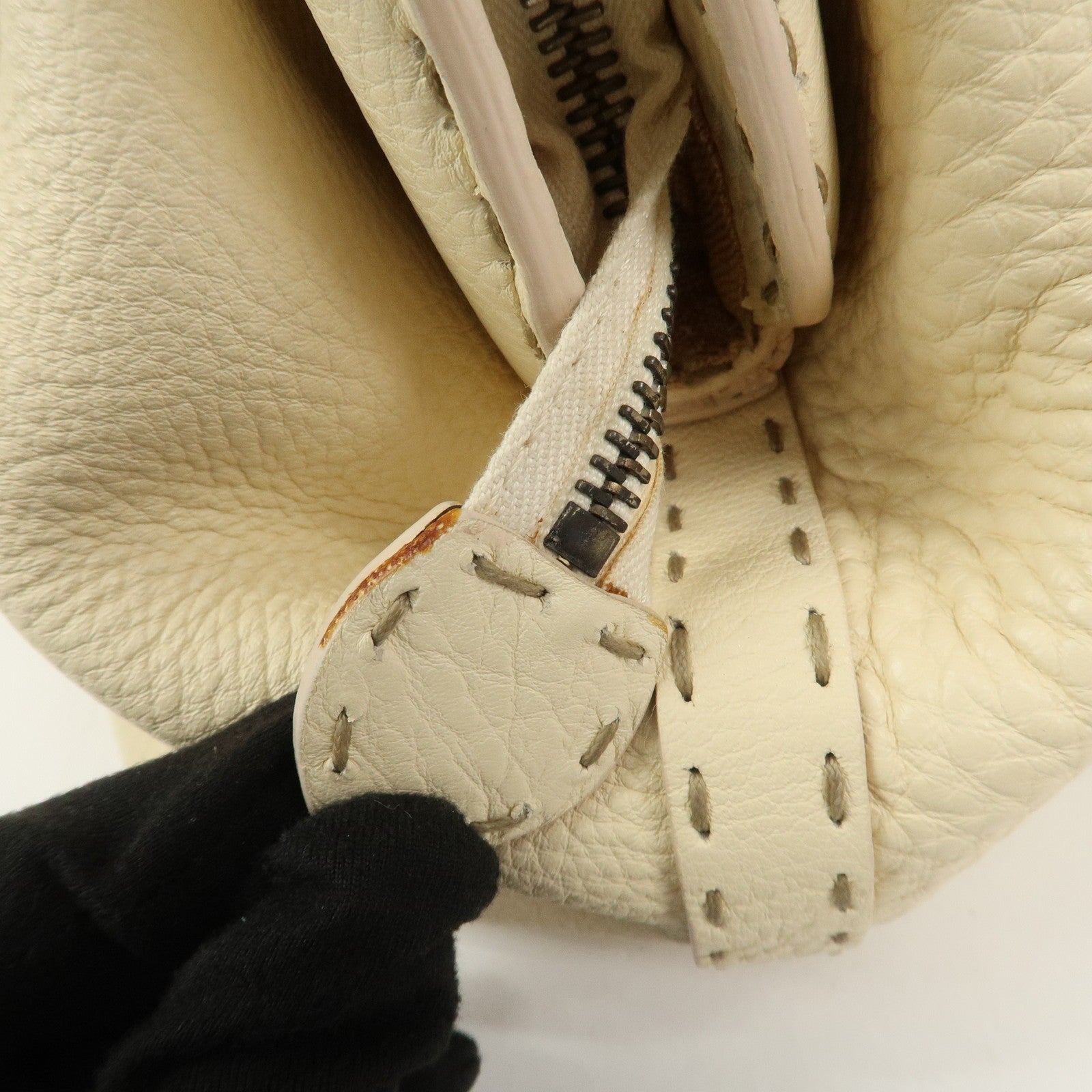 Fendi Boston Hand Bag - Cream, Leather