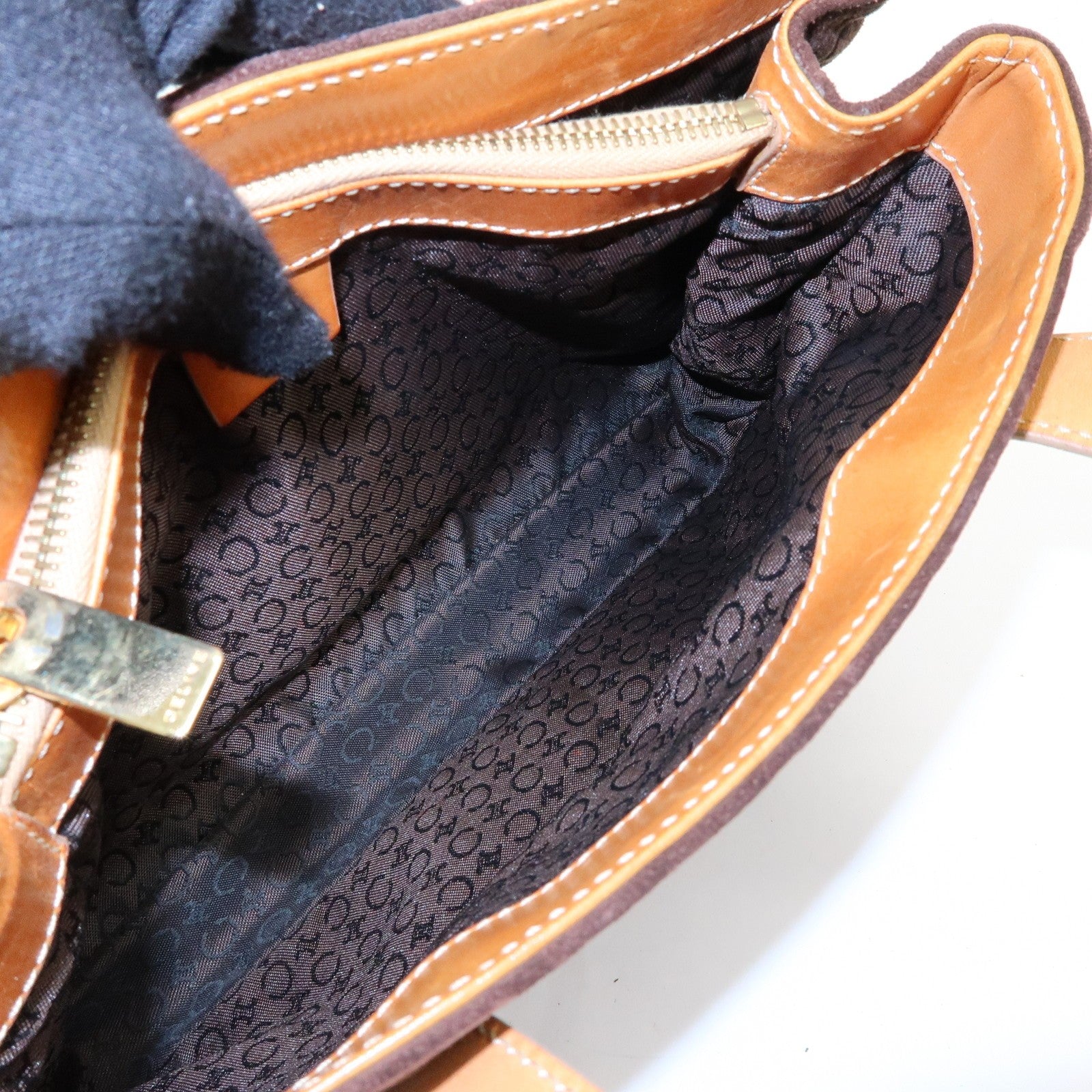 Celine C Macadam Hand Bag - Dark Brown, Suede Leather