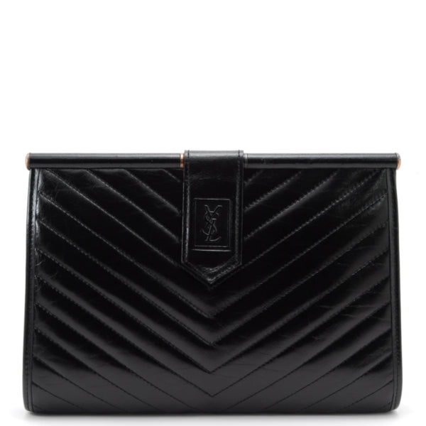 Saint Laurent Yves Clutch Bag - Black, Leather 