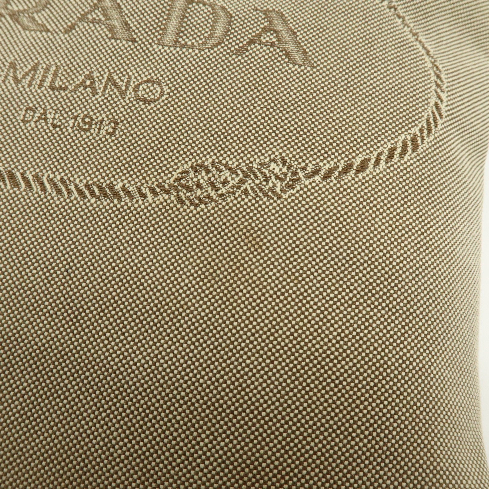 Prada Logo Jacquard Shoulder Bag - Beige, Leather