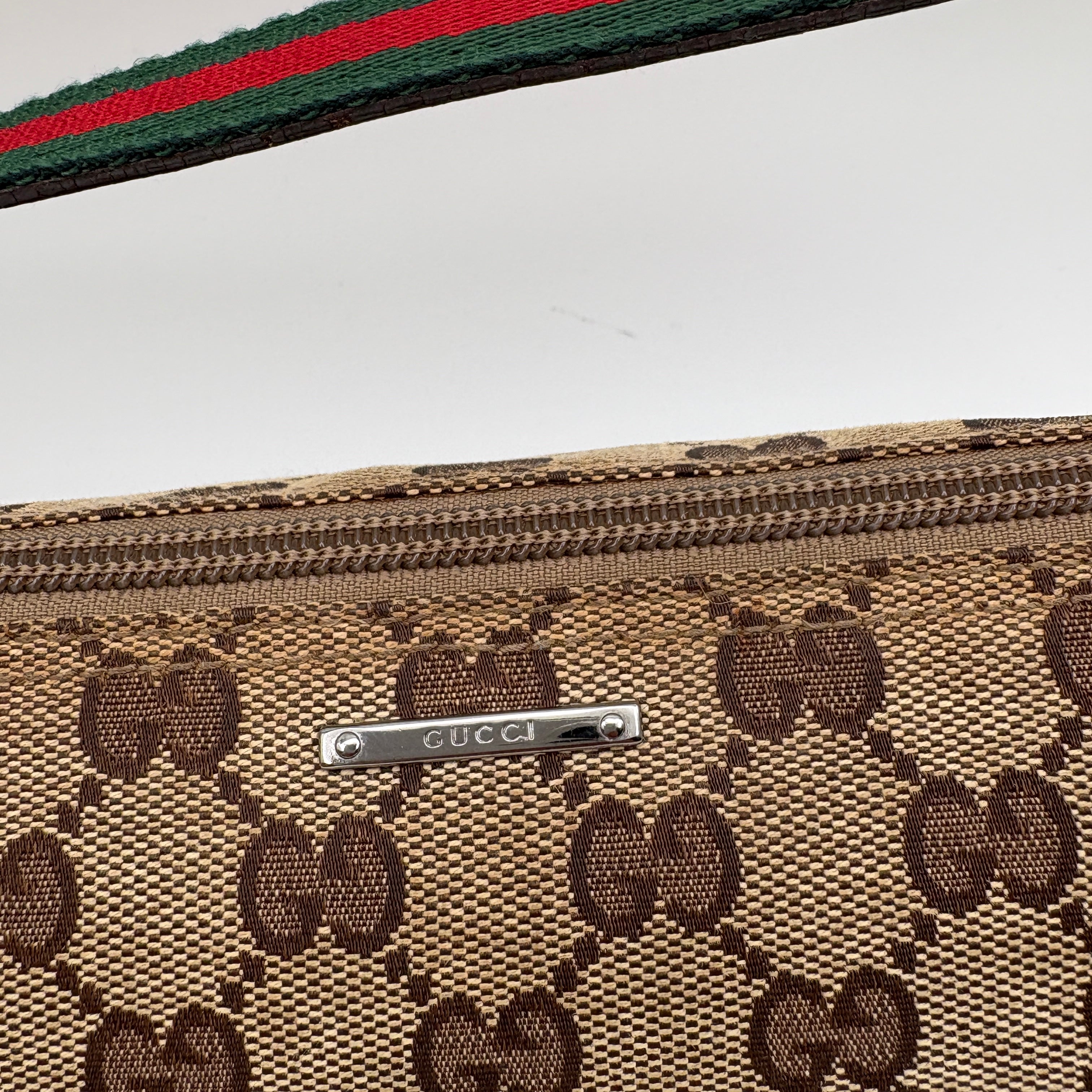 Boat bag GG Canvas Sherryline Beige Brown