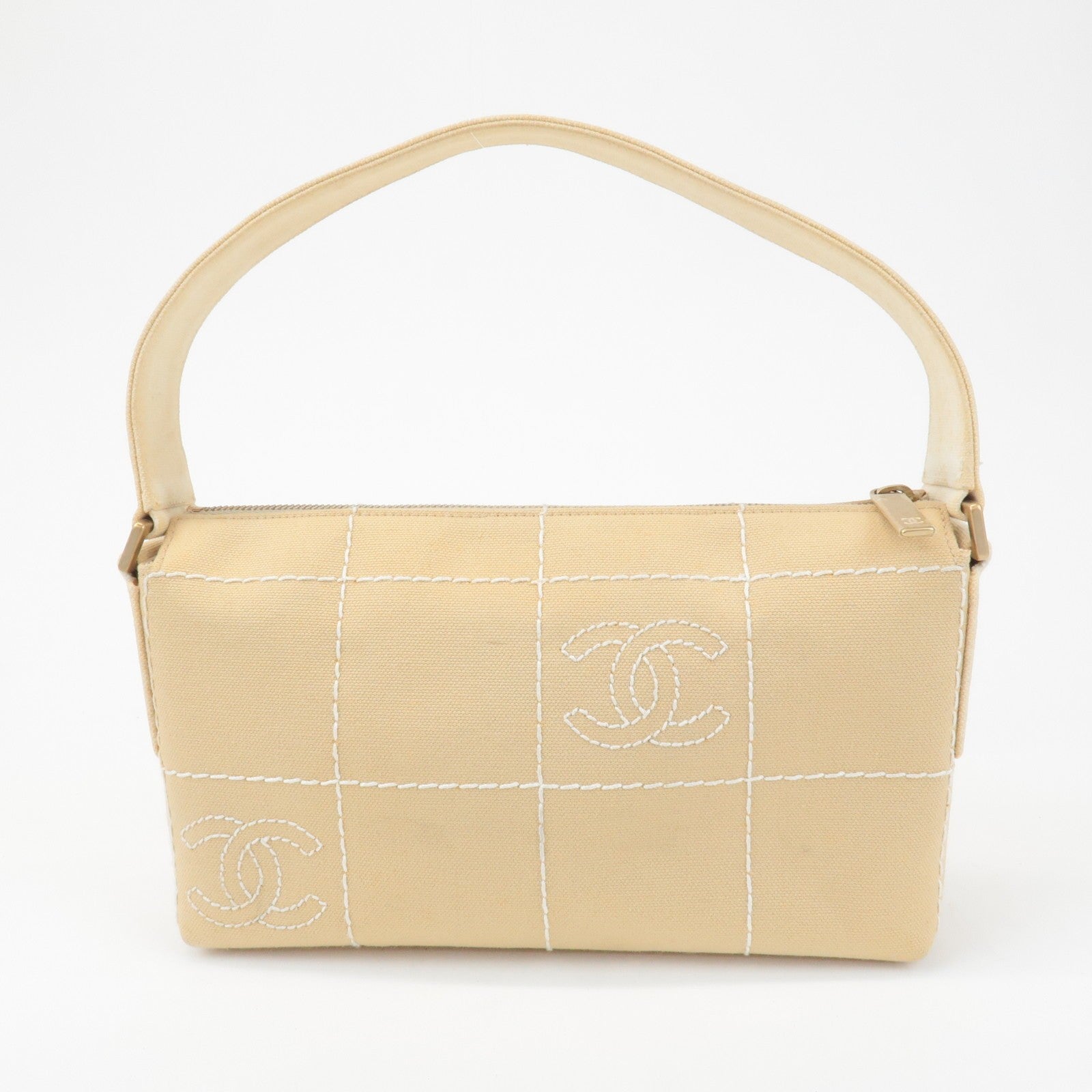 Chanel Wild Stitch Shoulder Bag - Beige, Canvas