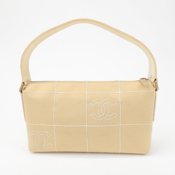Chanel Wild Stitch Shoulder Bag - Beige, Canvas