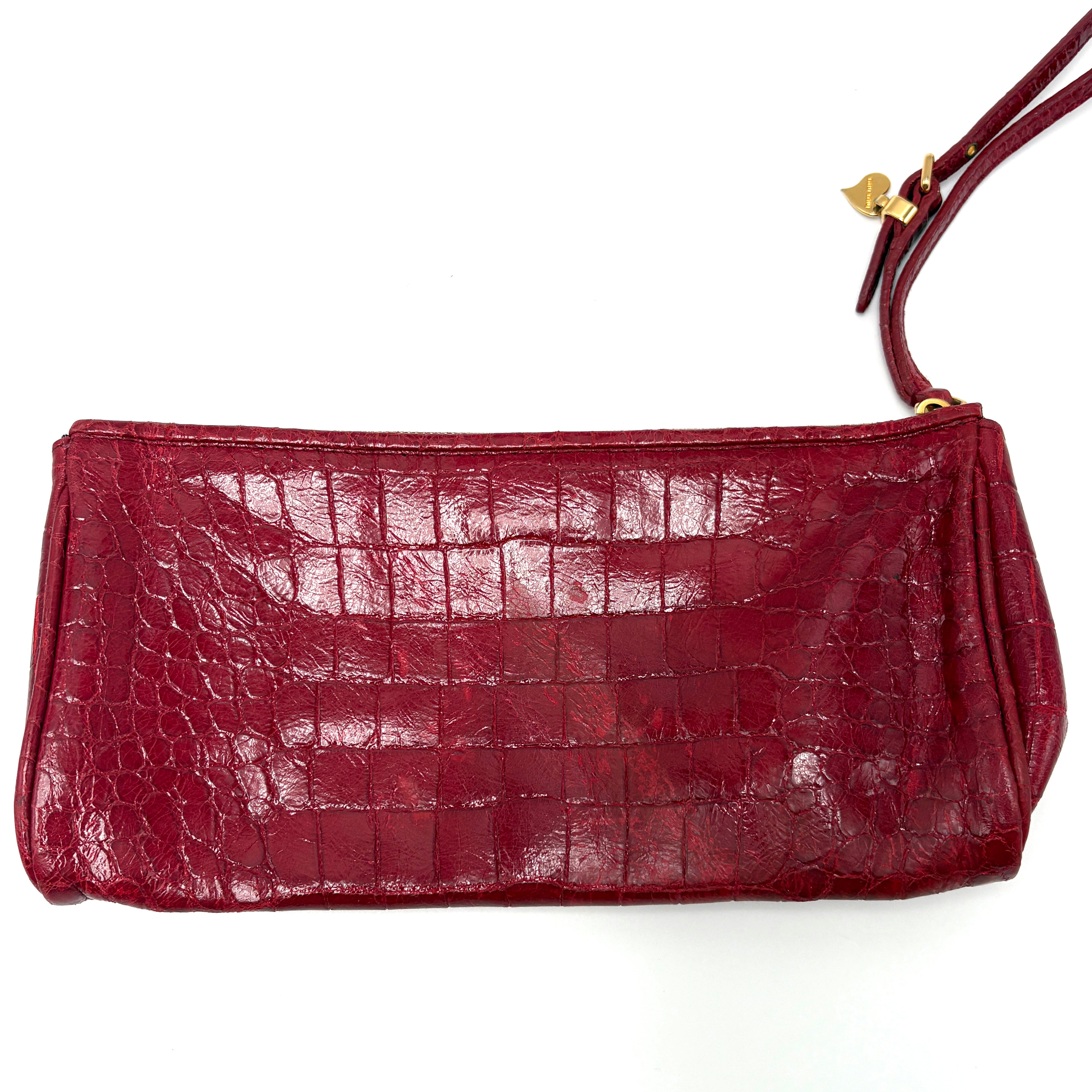 MIU MIU red clutch Croco