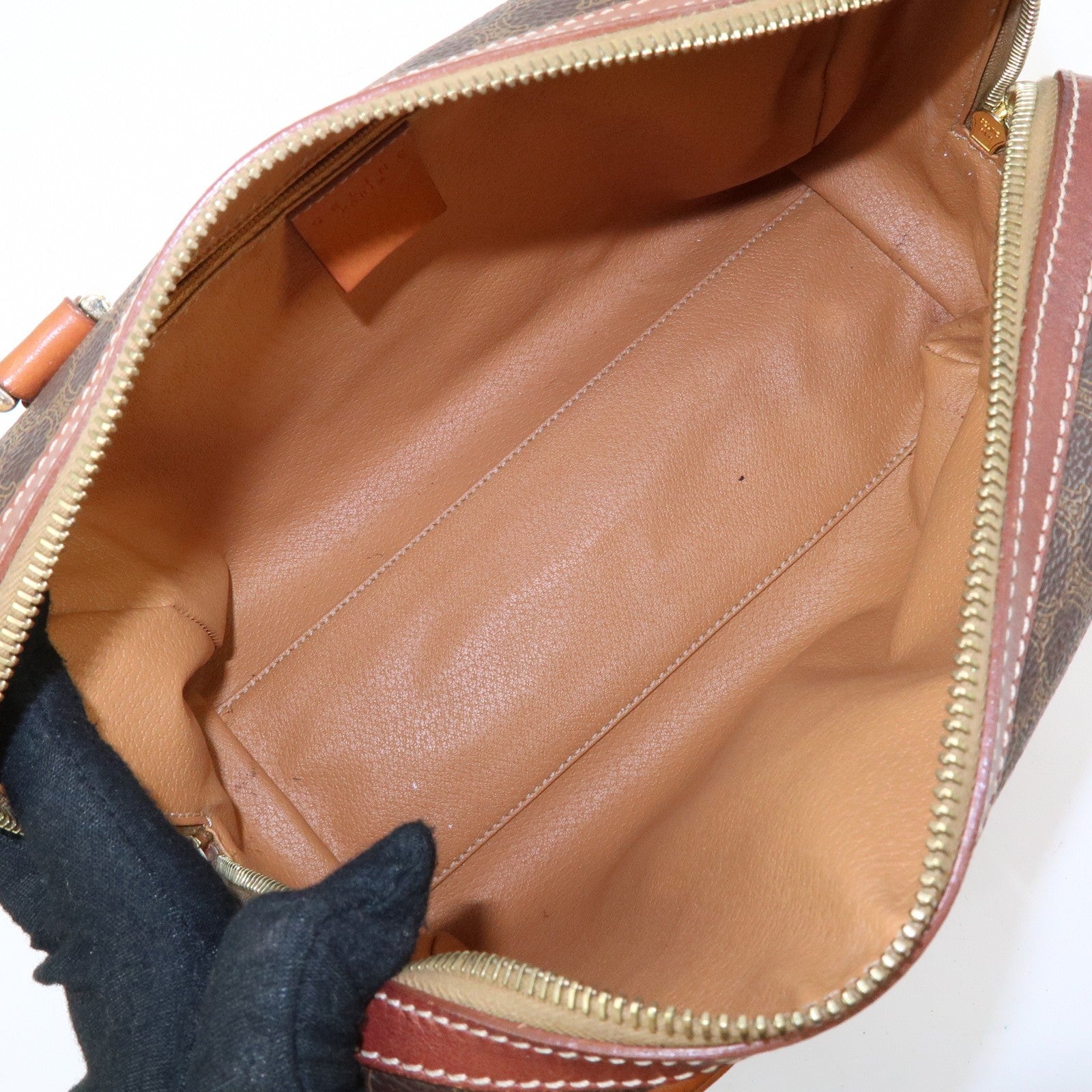 Celine Macadam Boston Hand Bag - Brown, PVC Leather 