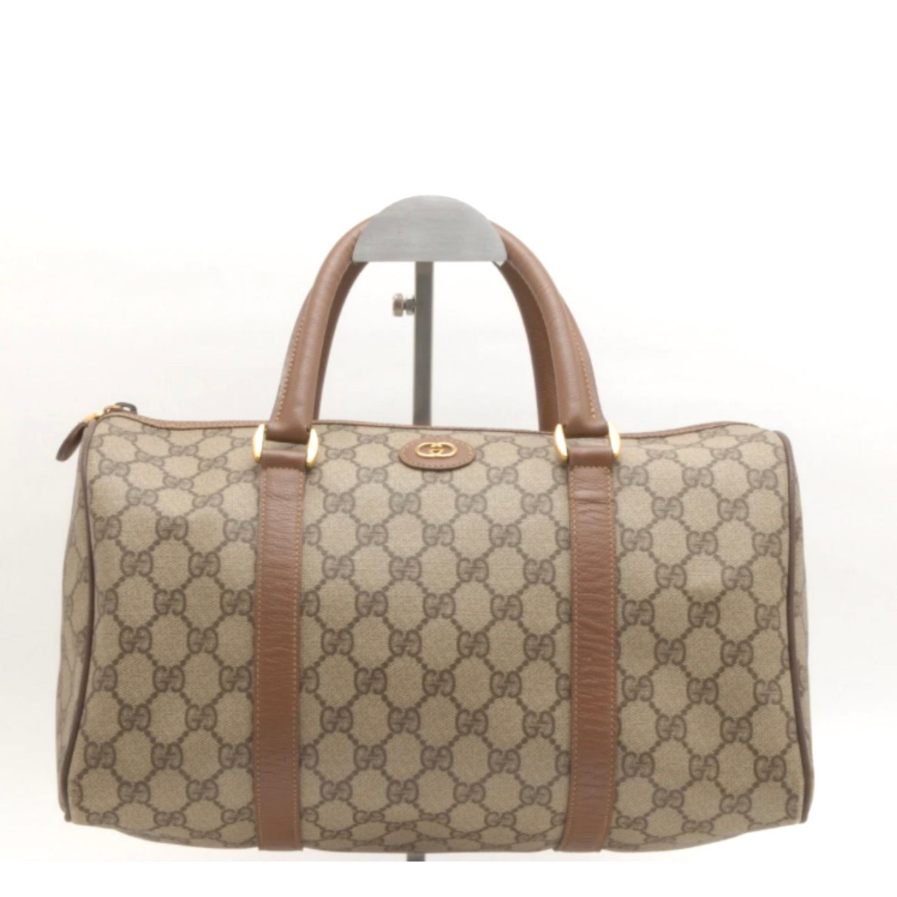 Gucci Guuci GG Supreme Hand Boston Bag - Brown, PVC Leather