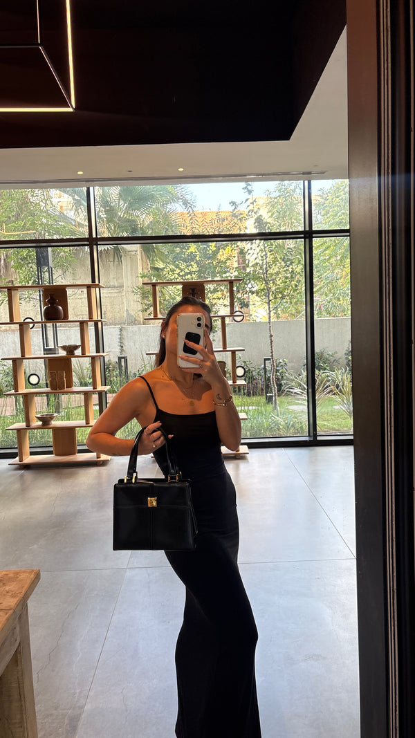 Saint Laurent Yves Shoulder Hand Tote Bag - Black, Leather 
