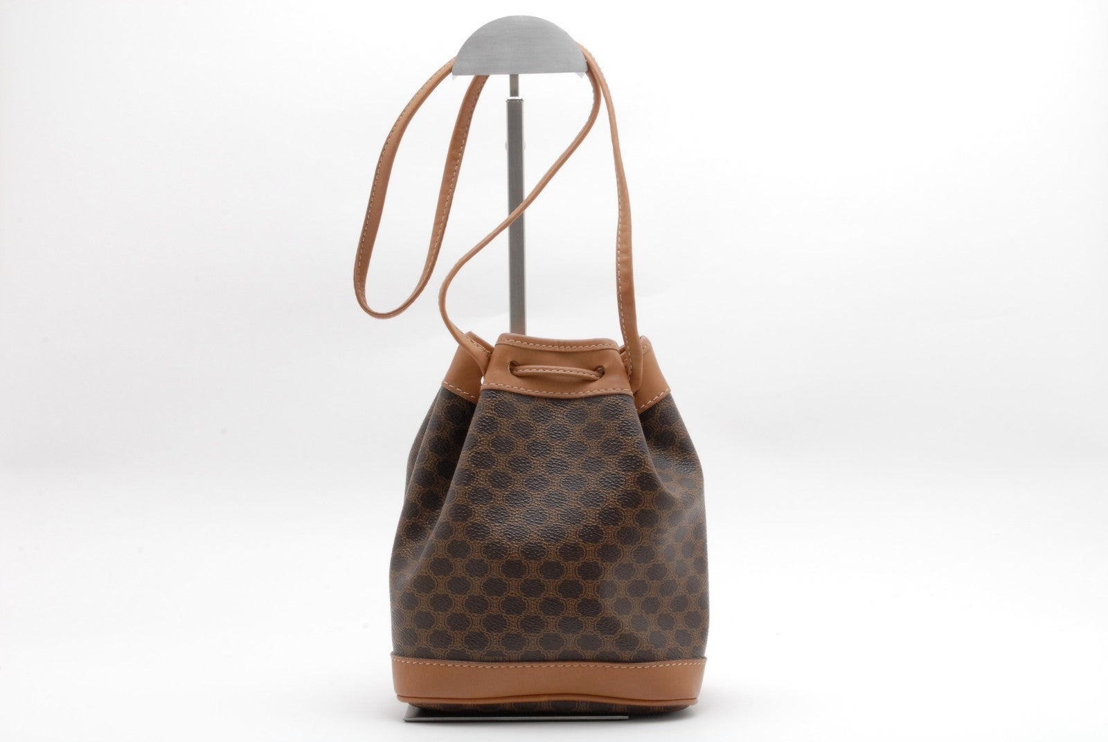 Celine Macadam Drawstring Bucket Mini Shoulder Bag - Brown, PVC