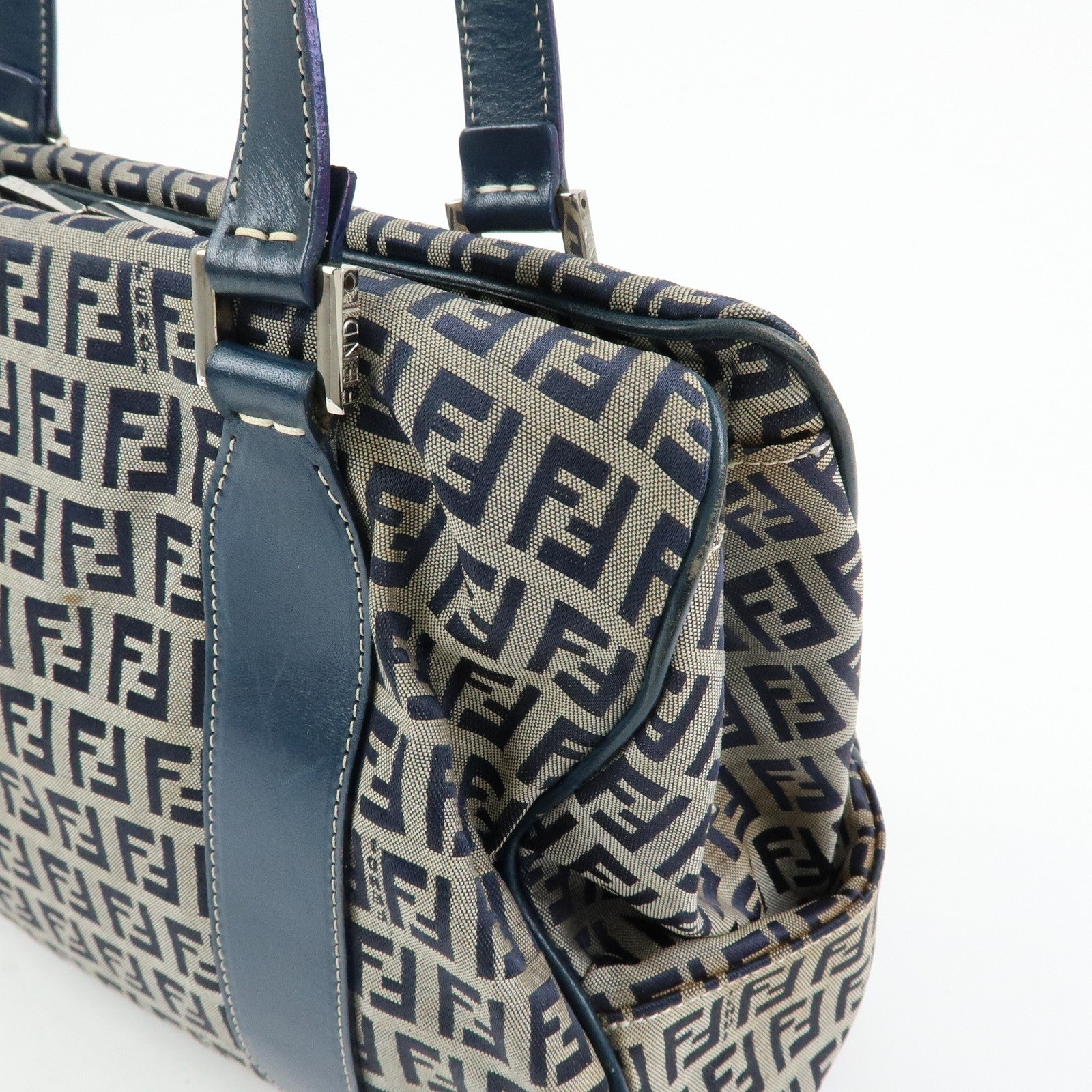 Fendi Zucchino Tote Bag - Navy, Canvas and Leather