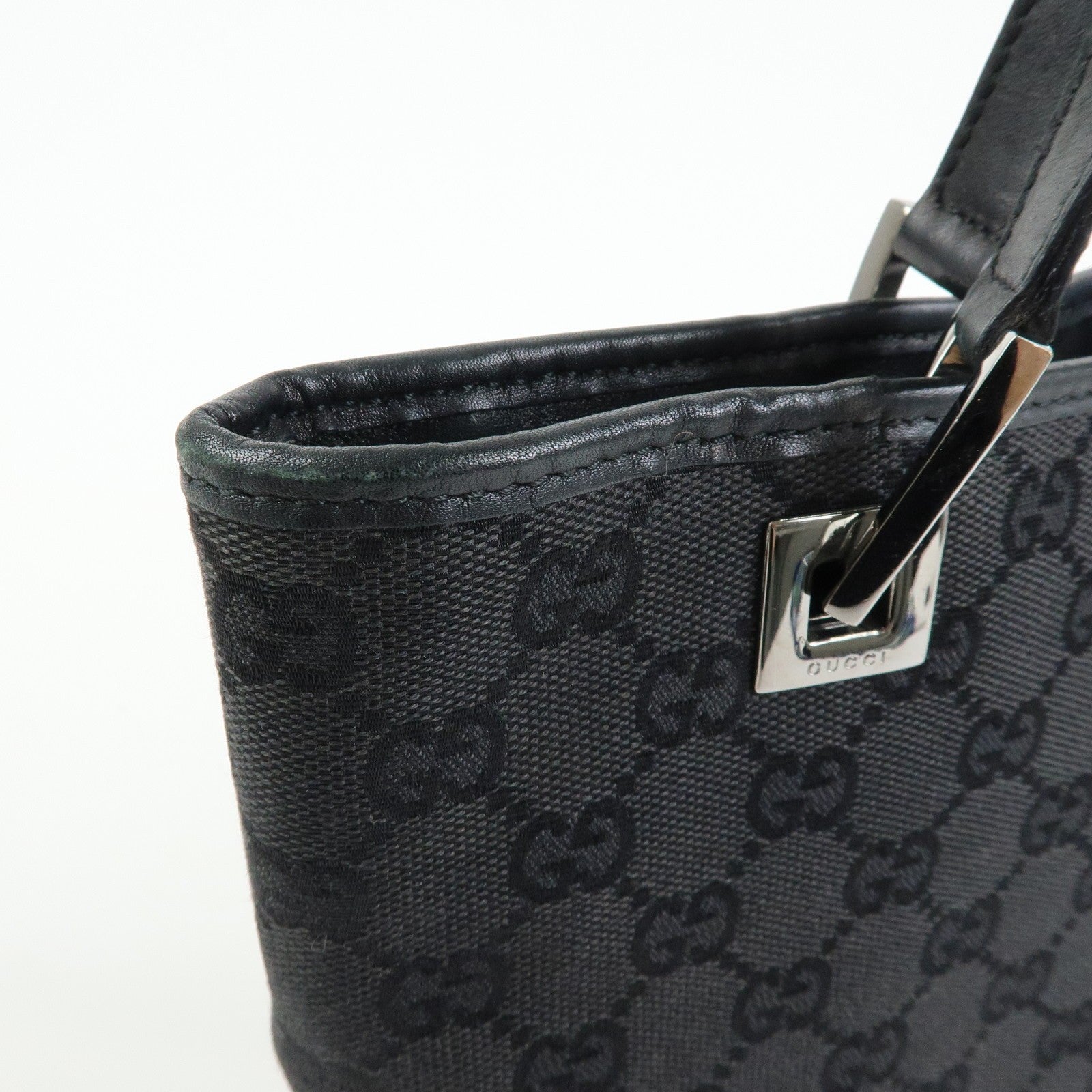 Gucci Tote Bag - Black, GG Canvas, Leather