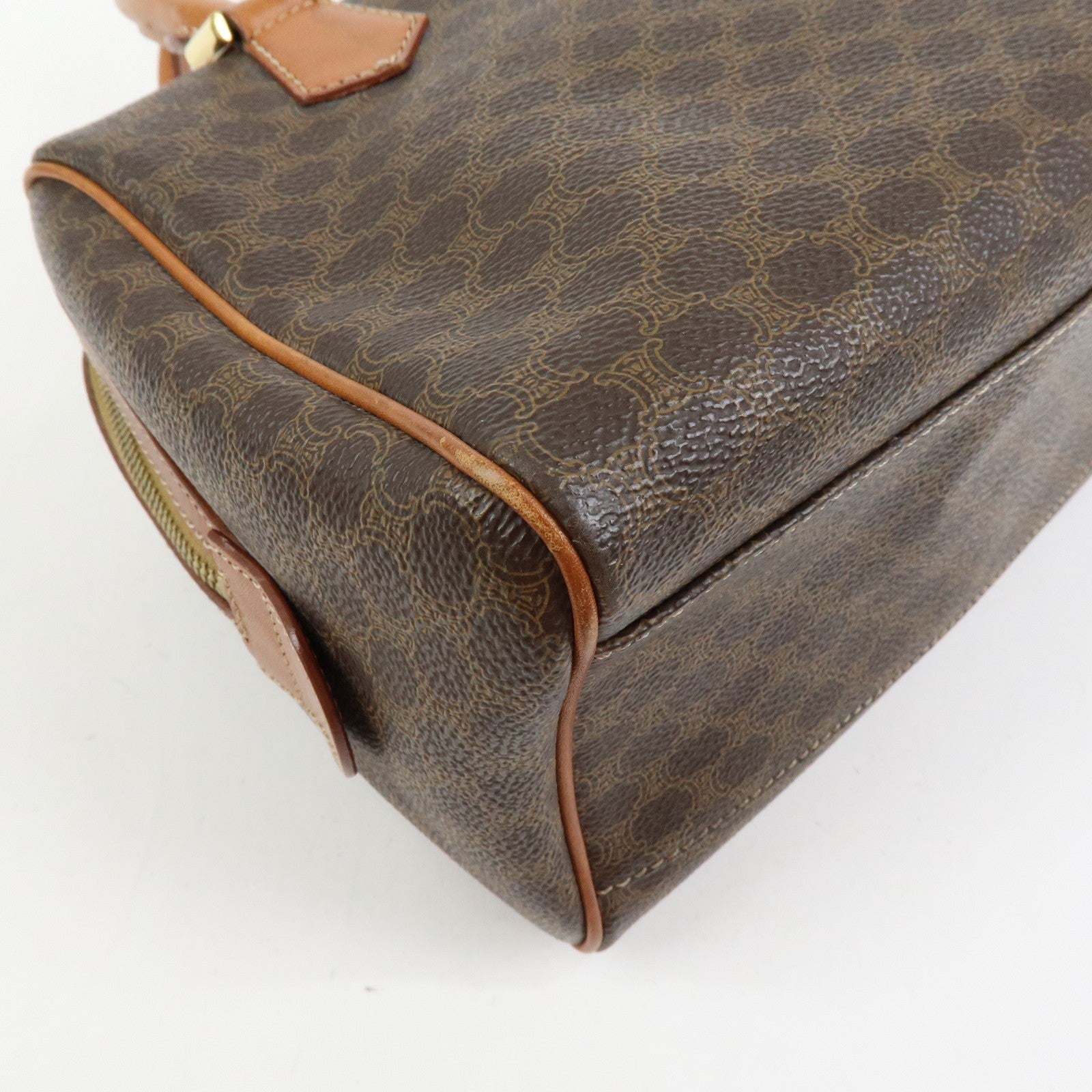 Celine Macadam Boston Hand Bag - Brown, PVC Leather 