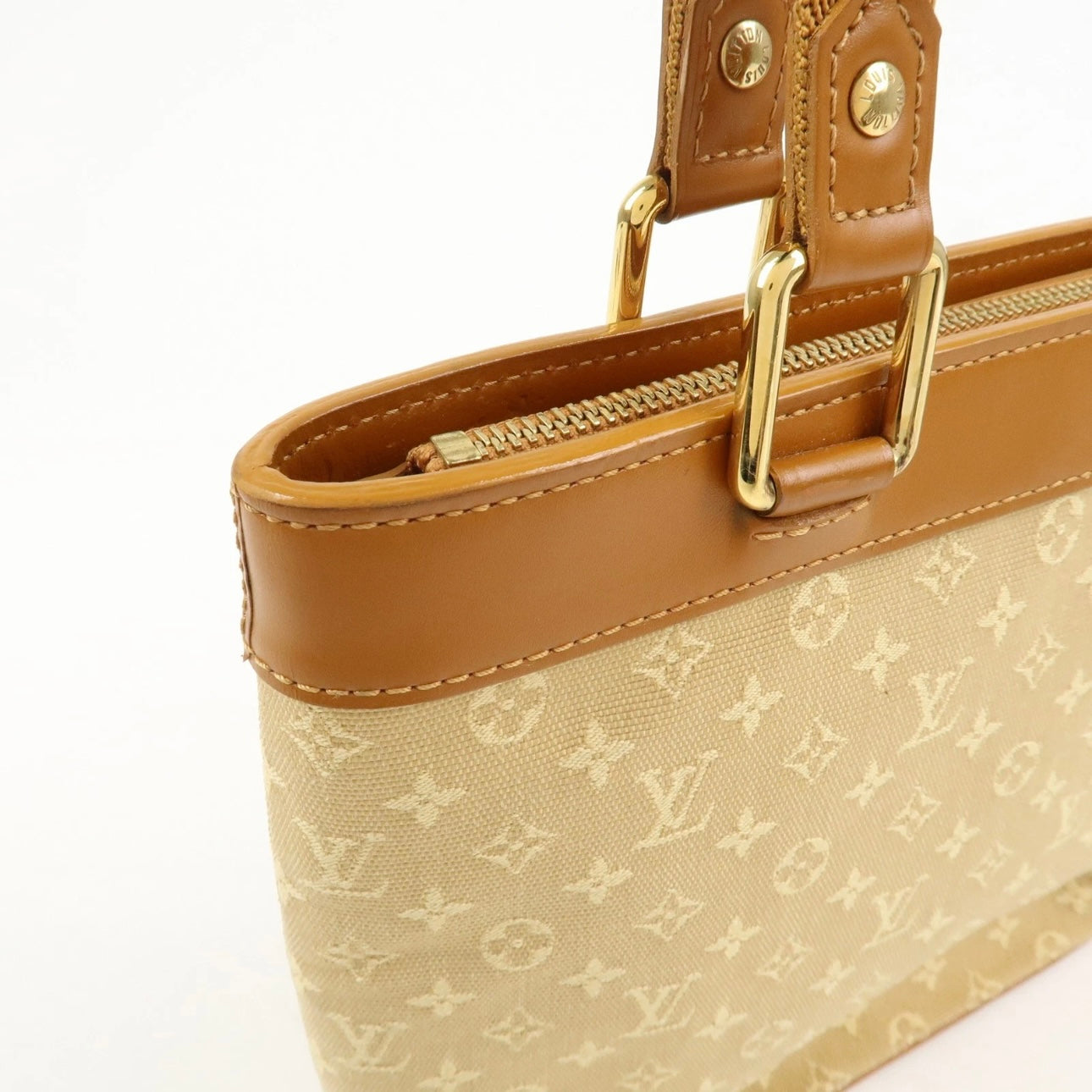 Louis Vuitton Monogram Mini Lucille PM Hand Bag Beige