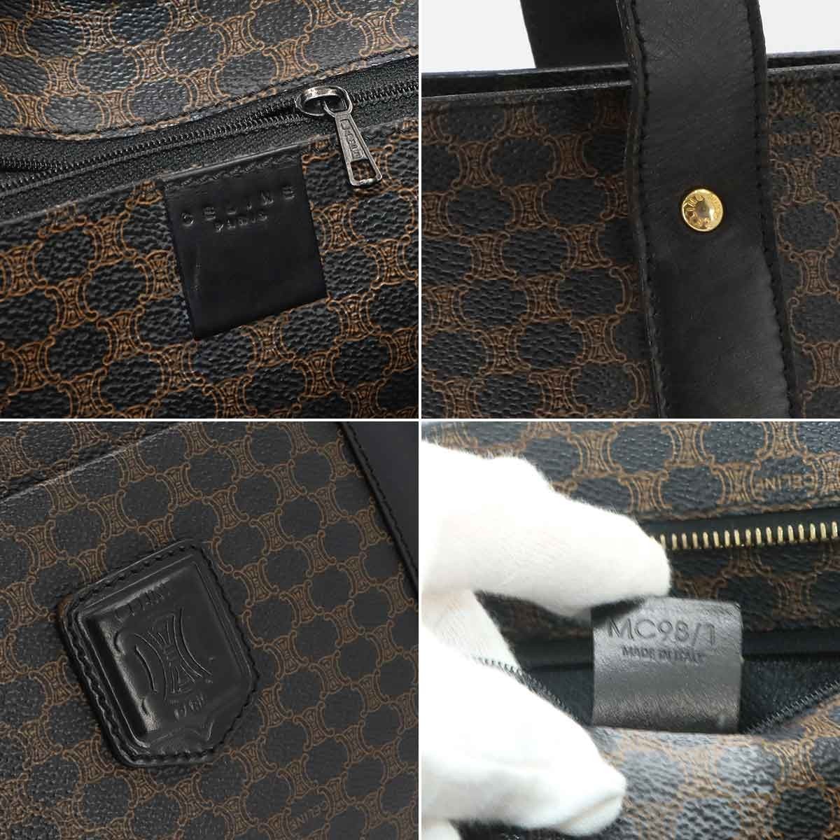 Celine Macadam Tote Bag - Black, Brown, PVC, Leather