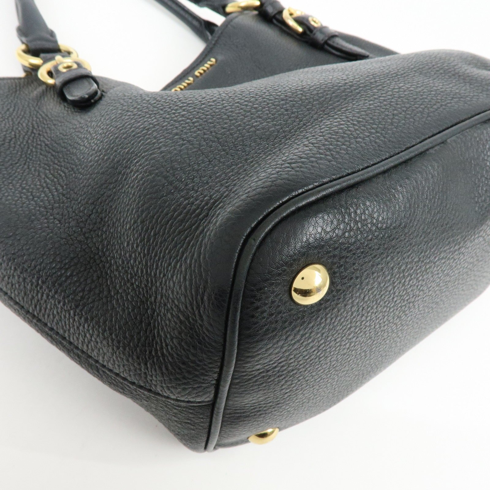 Miu Miu Vittello Phoenix 2Way Hand Shoulder Bag - Black, Leather