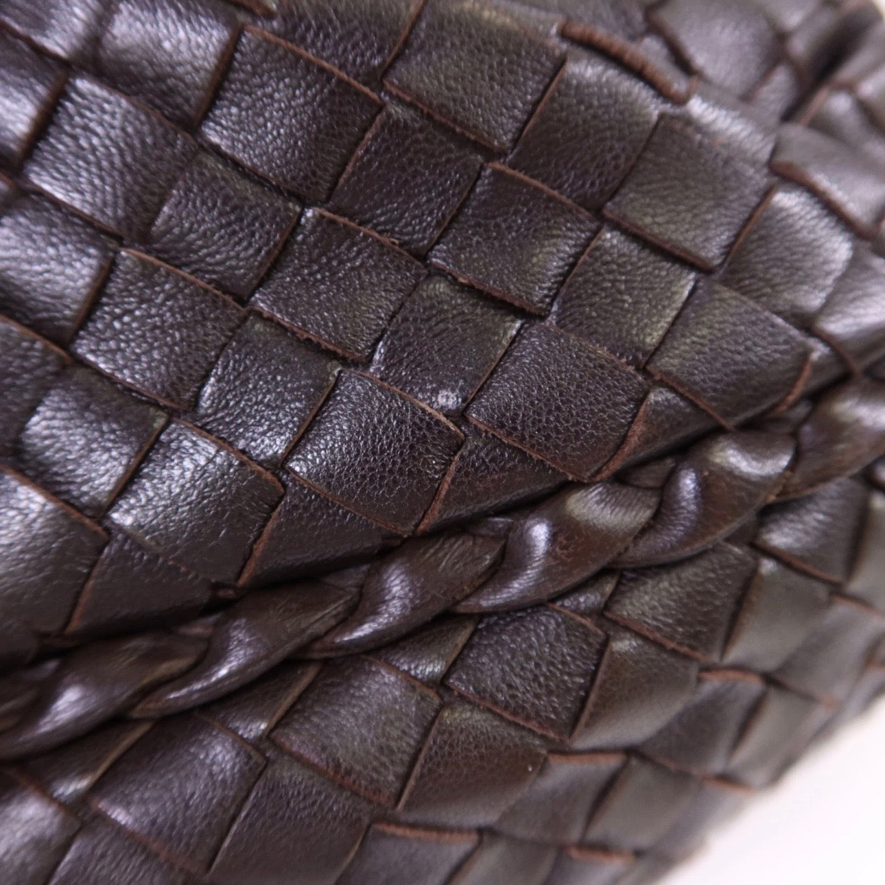 BOTTEGA VENETA BV Hobo Bag Handbag Lambskin Leather Brown