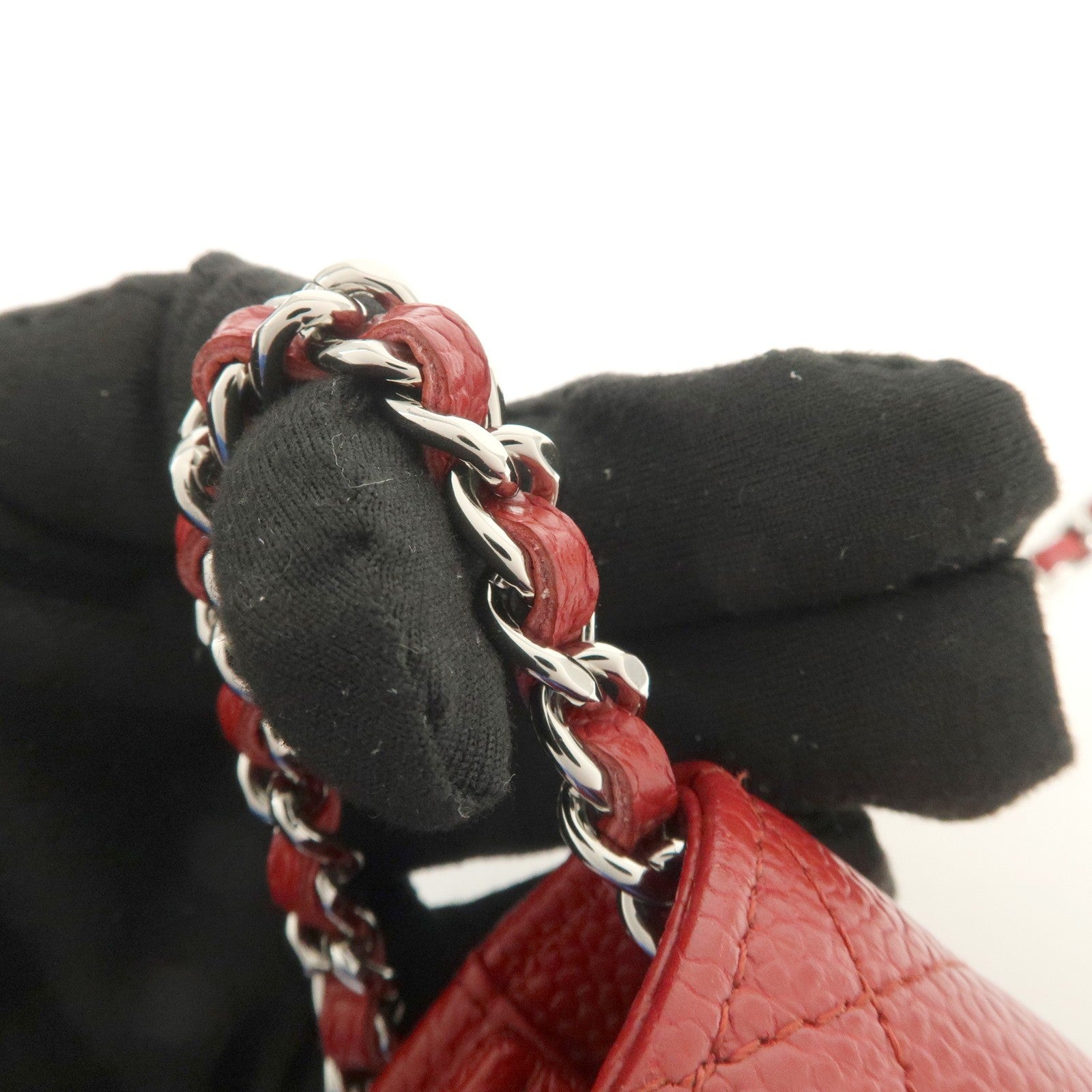 Chanel Matelasse COCO Mark Chain Wallet - Red, Caviar skin