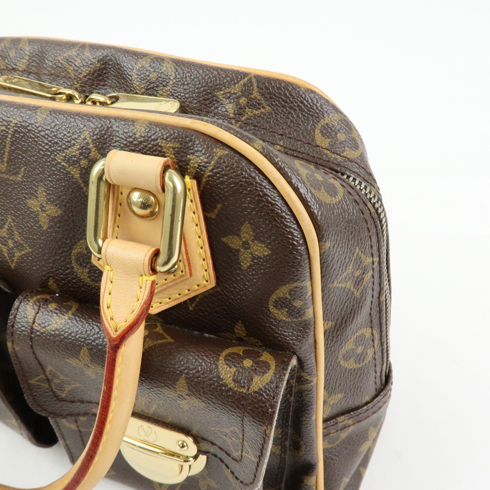 Louis Vuitton Monogram Manhattan PM Hand Bag Brown