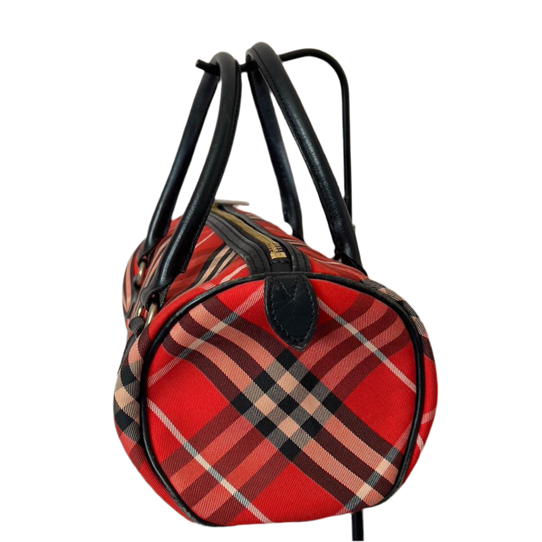 Burberry Blue Label Drum Bag - Red Nova Check, Canvas