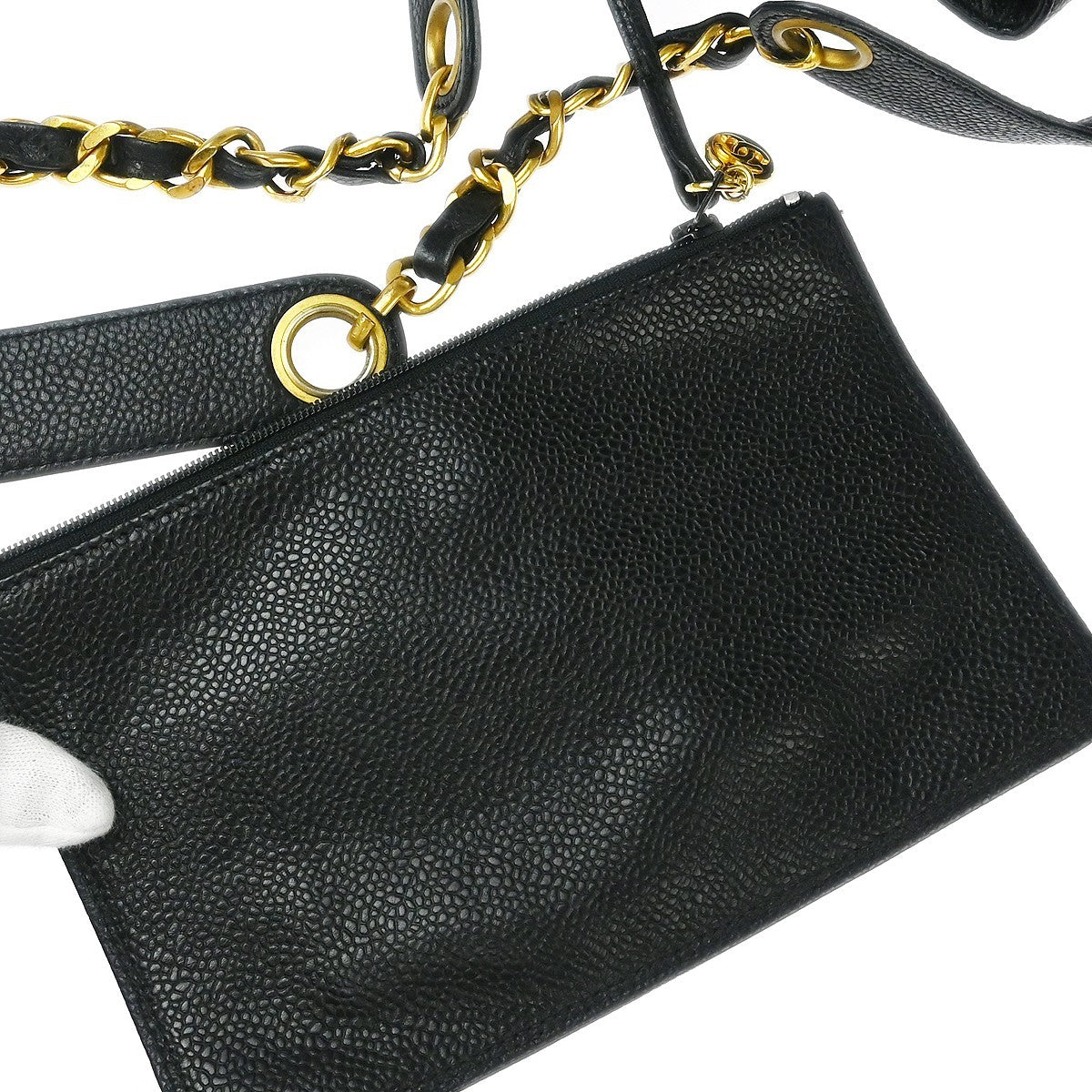 Chanel Triple CC Drawstring Shoulder Bag - Black, Calfskin