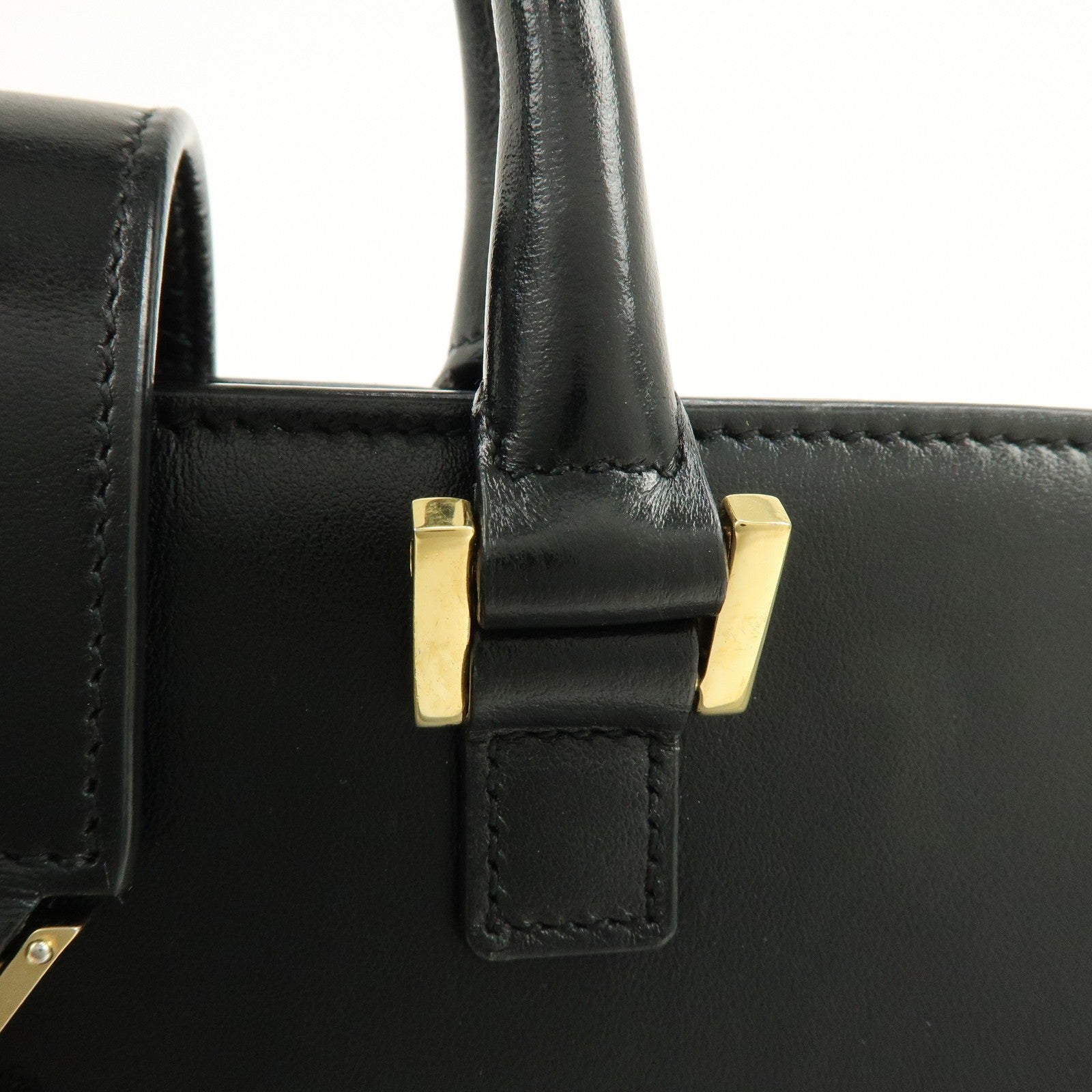 Saint Laurent Paris Baby Cabas Cassandra Hand Bag - Black, Leather 