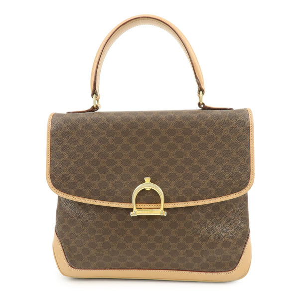 Celine Macadam Hand Bag - Brown Beige, PVC Leather