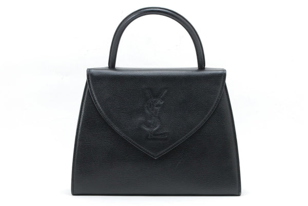 Saint Laurent Vintage Top Handle Handbag - Black, Leather