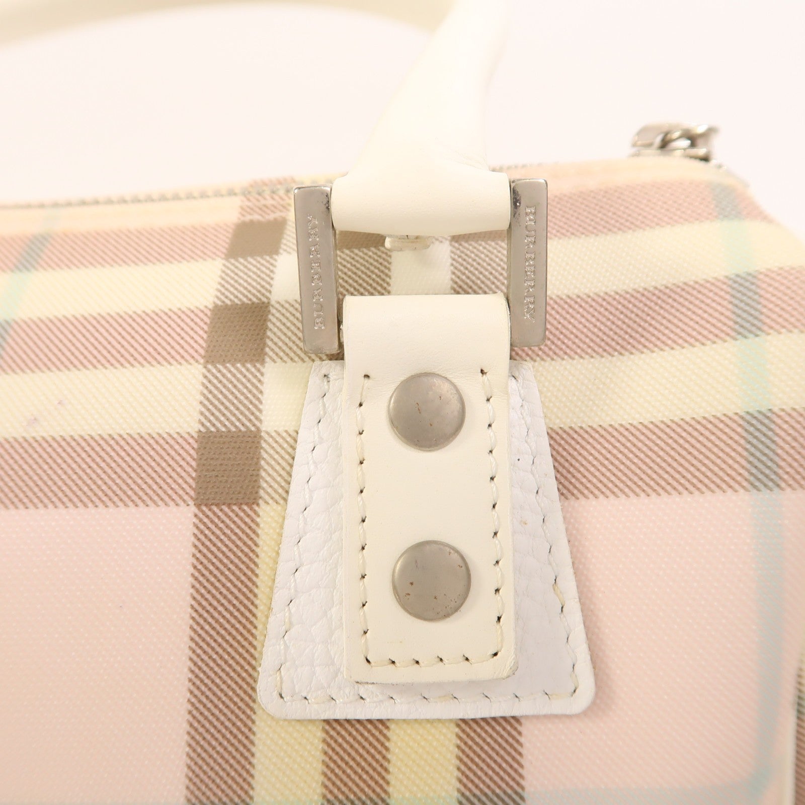 Burberry SHW Hand Bag - Pink White, Coated Canvas