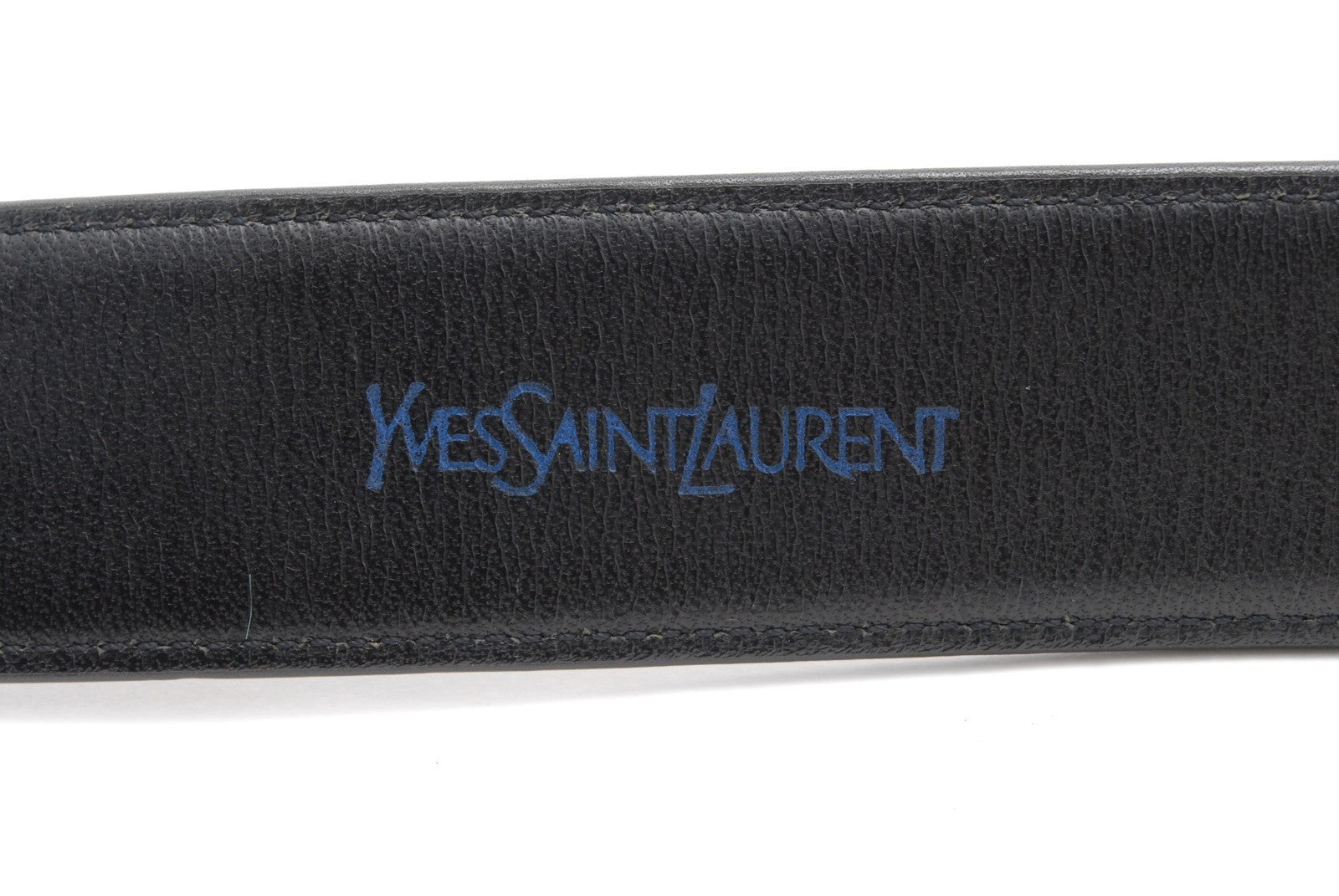 Saint Laurent Vintage YSL Logo Buckle Belt - Black, Leather