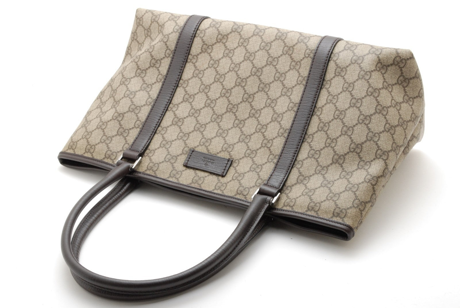 Gucci GG Supreme Tote Bag - Beige Brown, PVC Leather