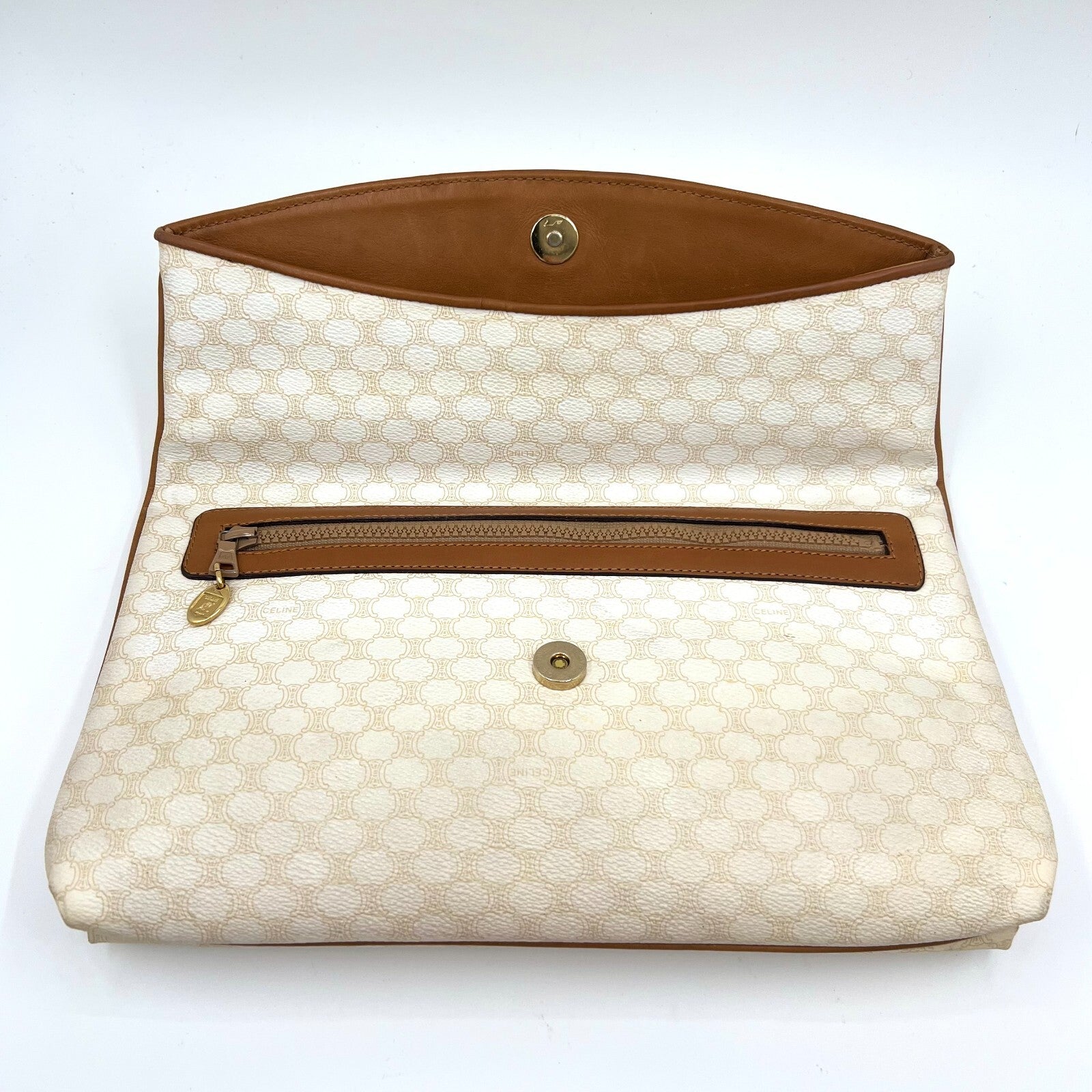 Celine Macadam Clutch - Ivory, Leather