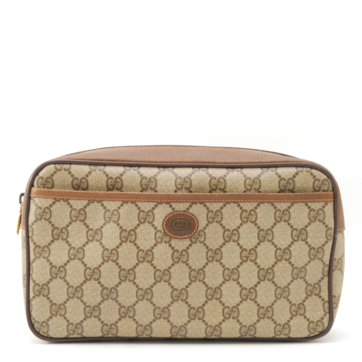 Gucci GG Supreme Clutch - Beige, PVC Leather