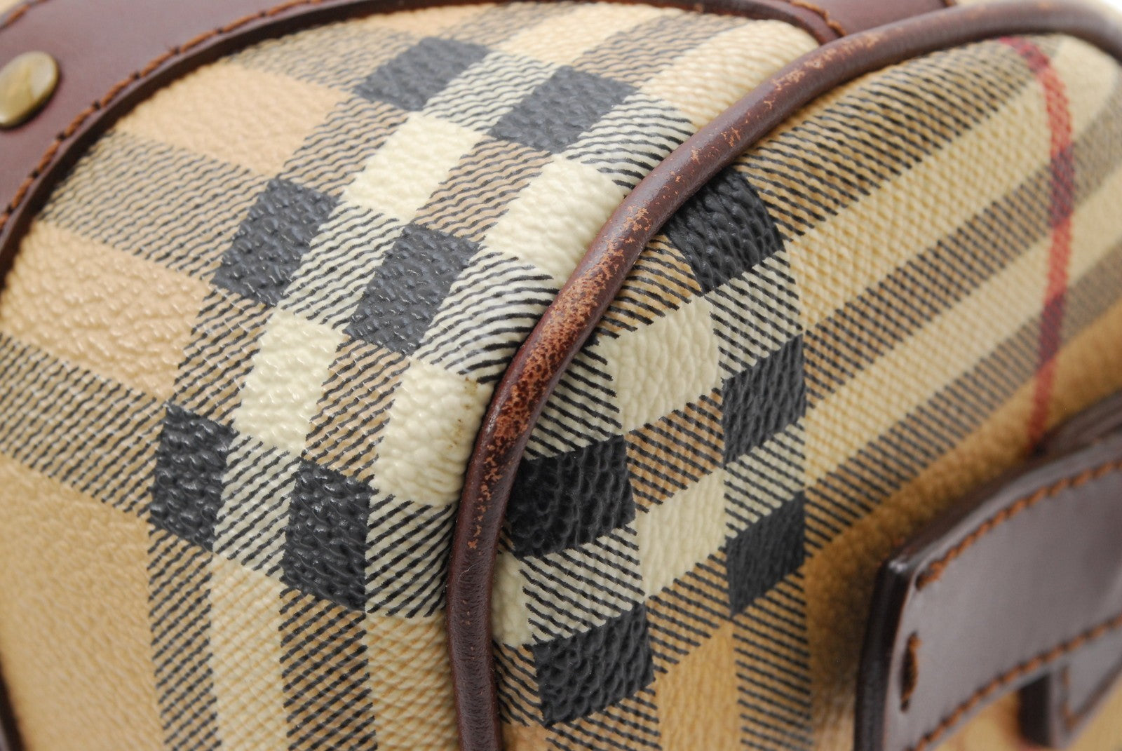 Burberry Nova Check Shadow Horse Shoulder Hand Bag - Beige, PVC Leather 