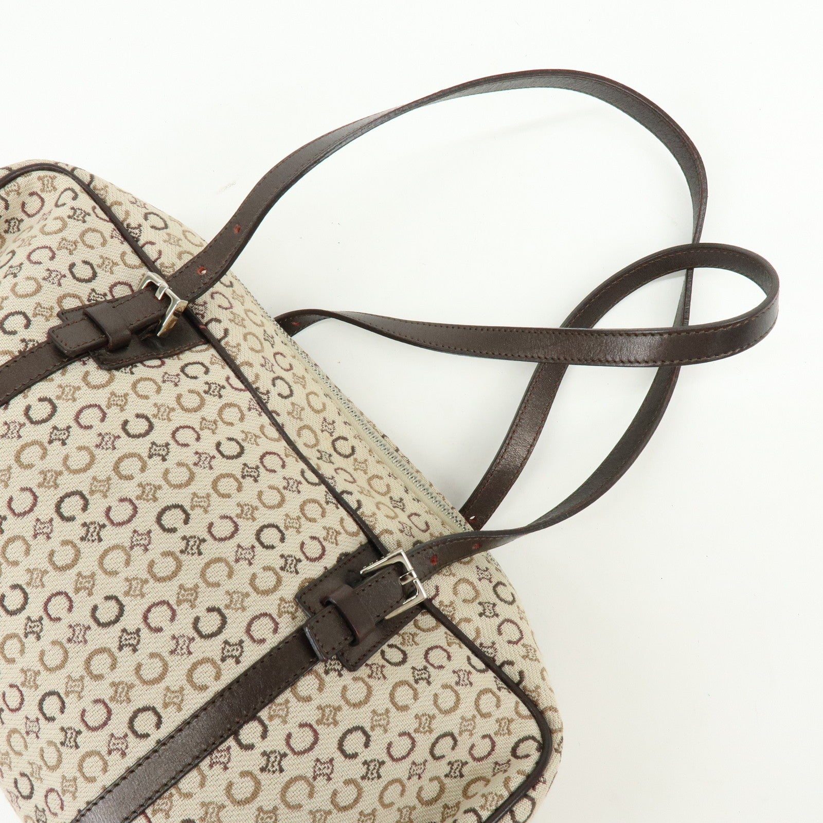 Celine C Macadam Hand Bag - Beige, Canvas and Leather