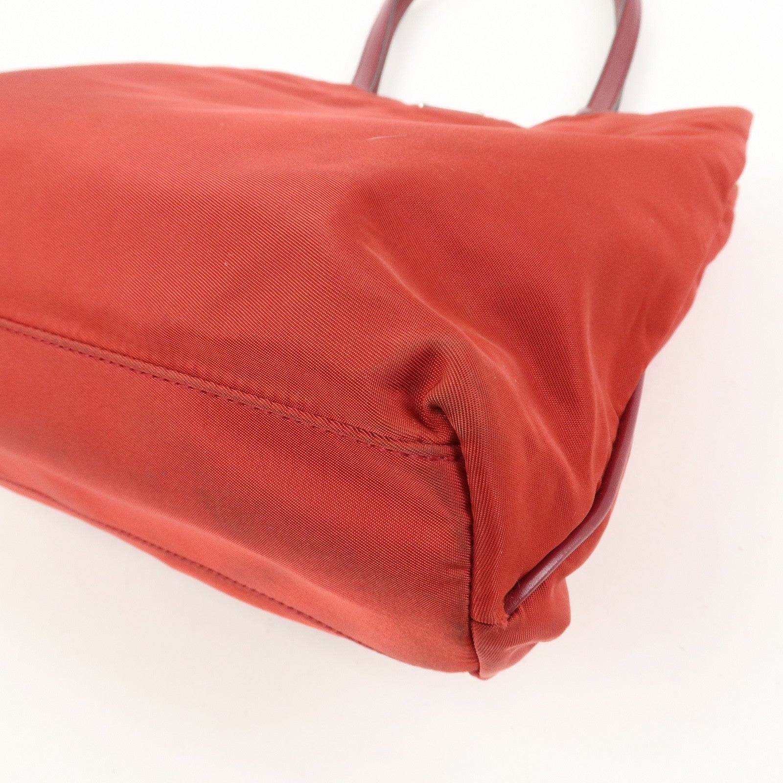 Prada Triangle Logo Tote Bag - Red, Nylon and Leather