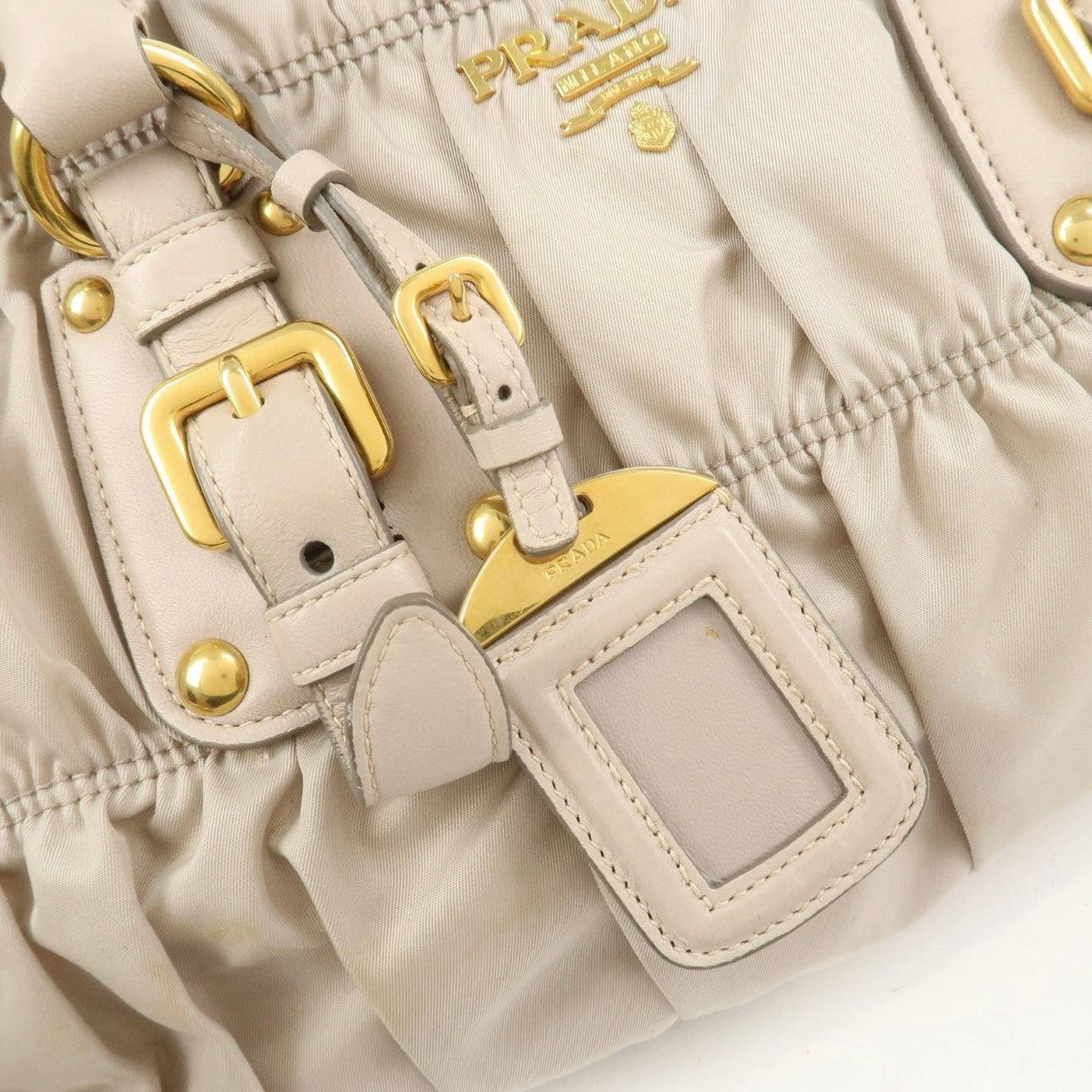 Prada Nylon Leather 2Way Bag- Gray